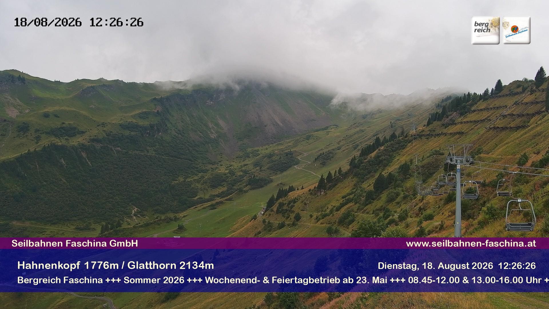 Archiv Foto Webcam Blick auf das Glatthorn, Faschina