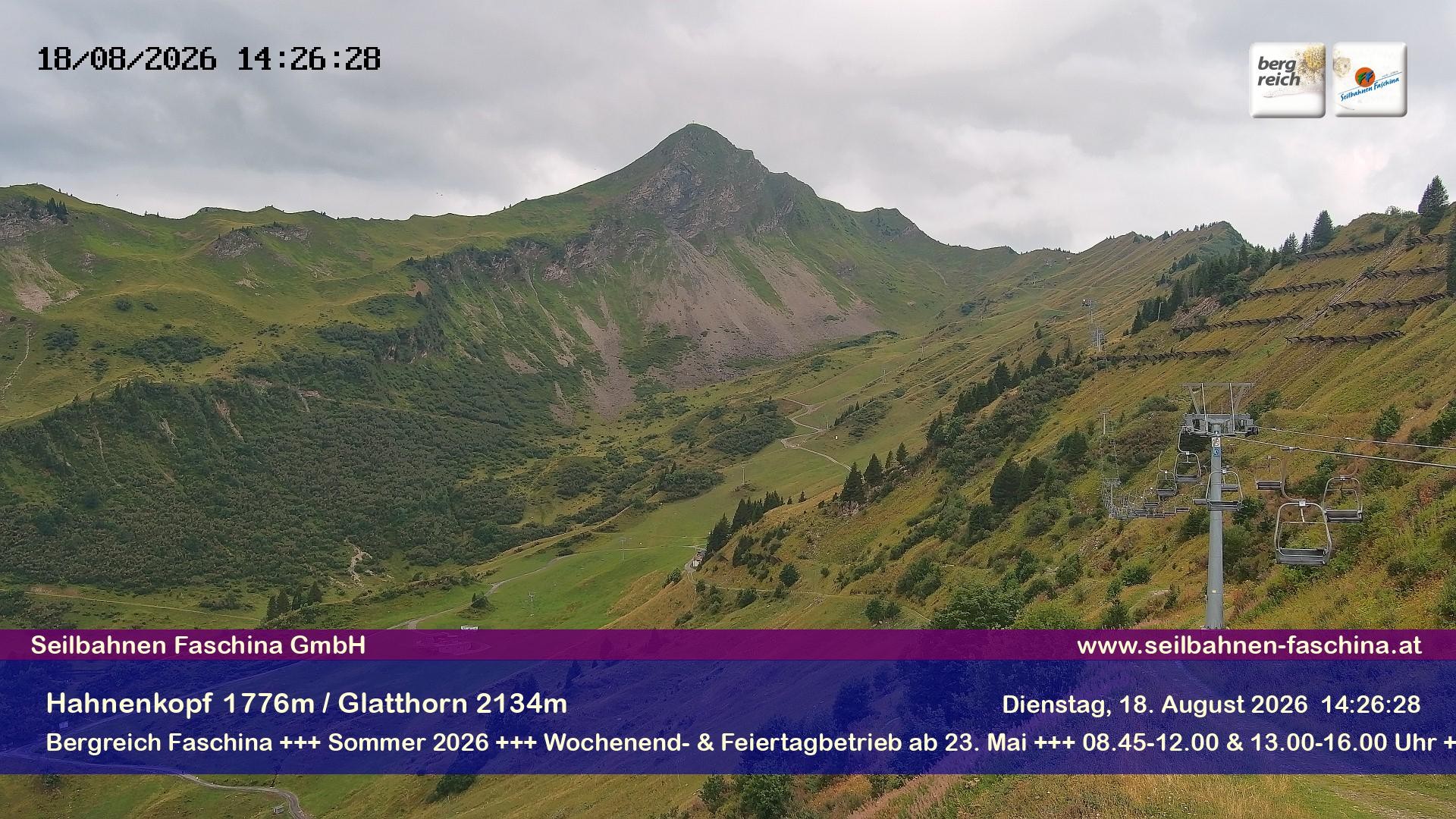 Archiv Foto Webcam Blick auf das Glatthorn, Faschina