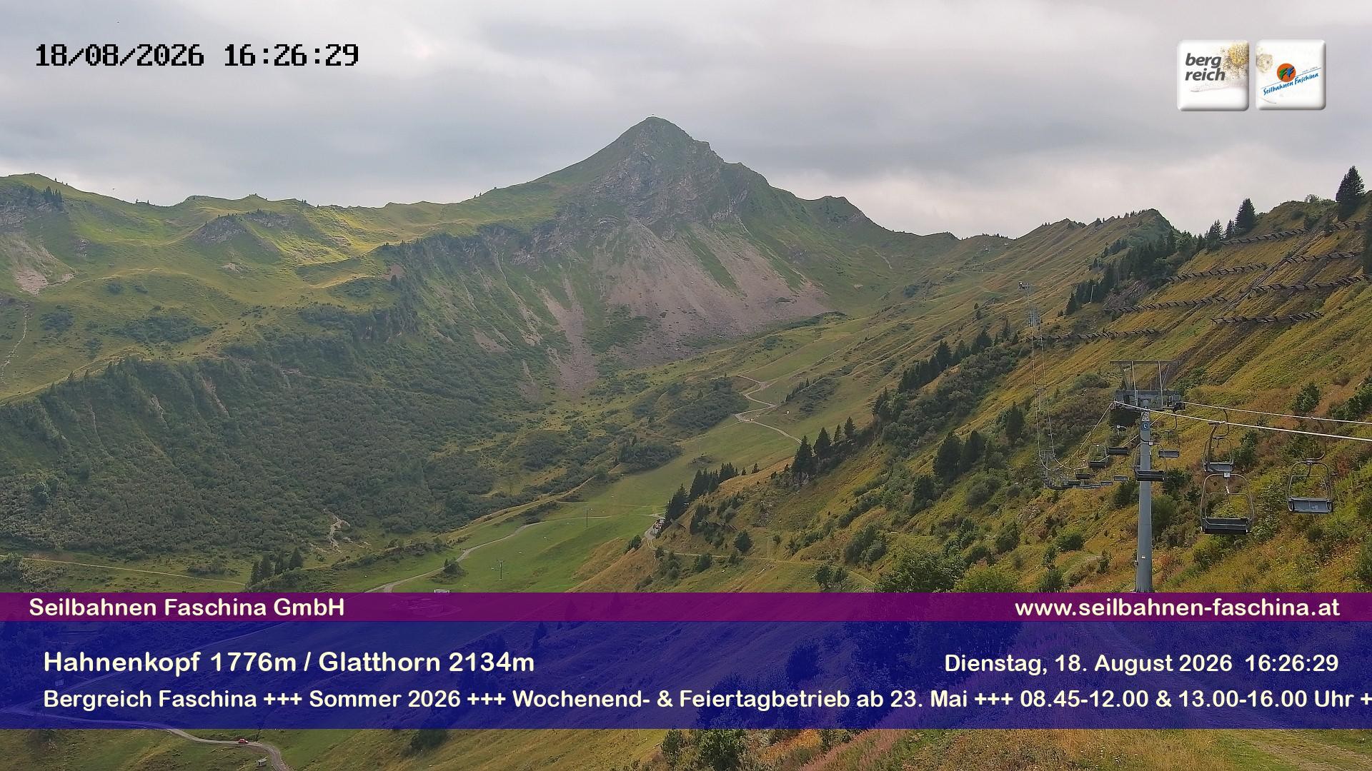 Archiv Foto Webcam Blick auf das Glatthorn, Faschina