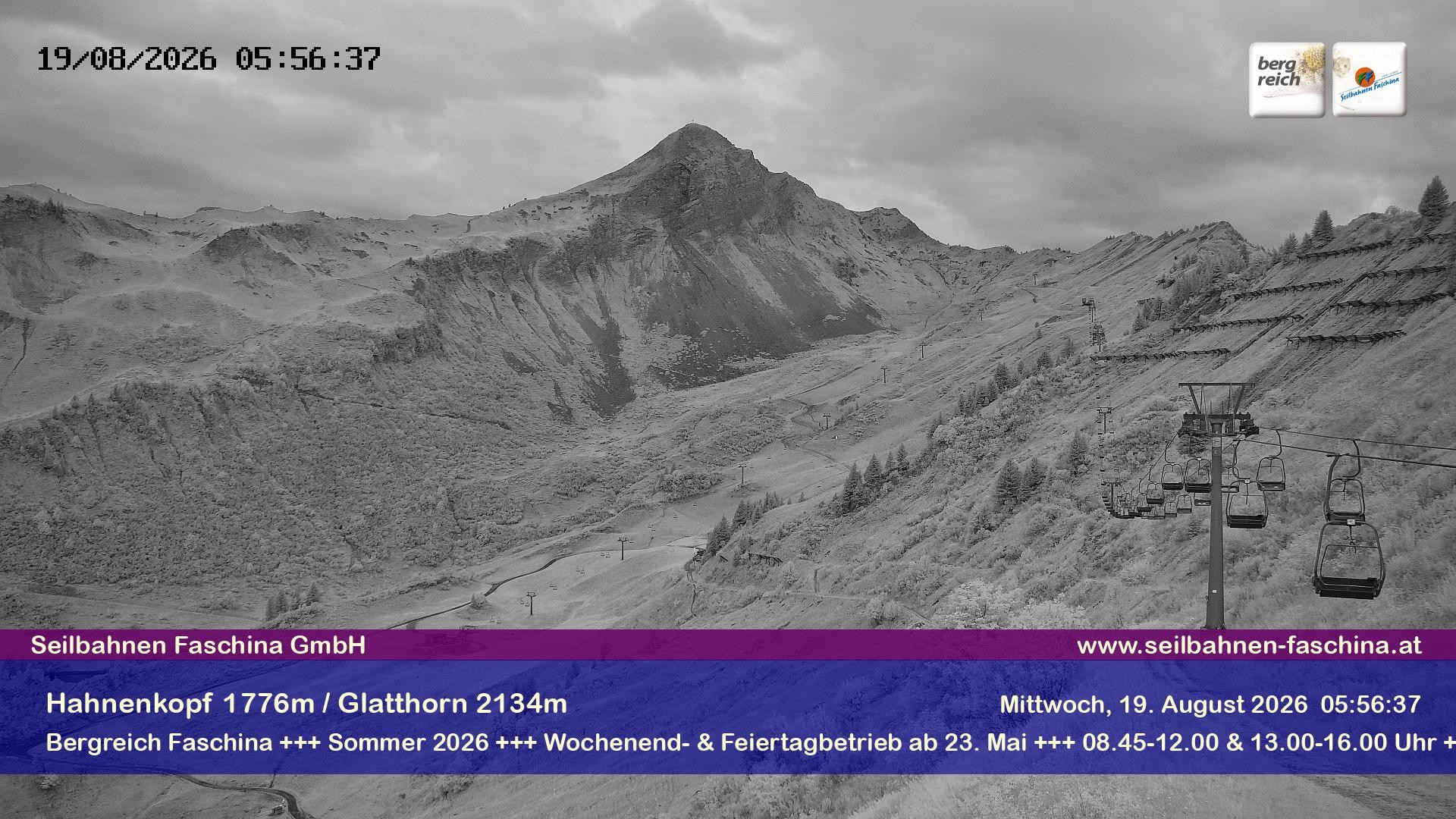 Archiv Foto Webcam Blick auf das Glatthorn, Faschina