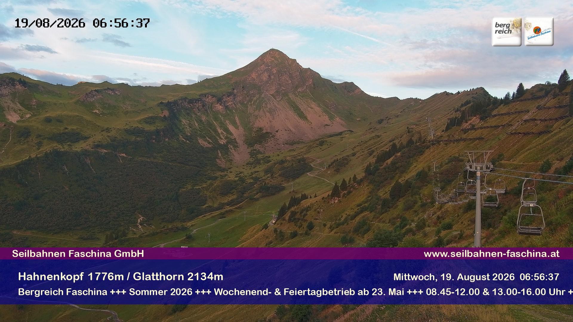 Archiv Foto Webcam Blick auf das Glatthorn, Faschina