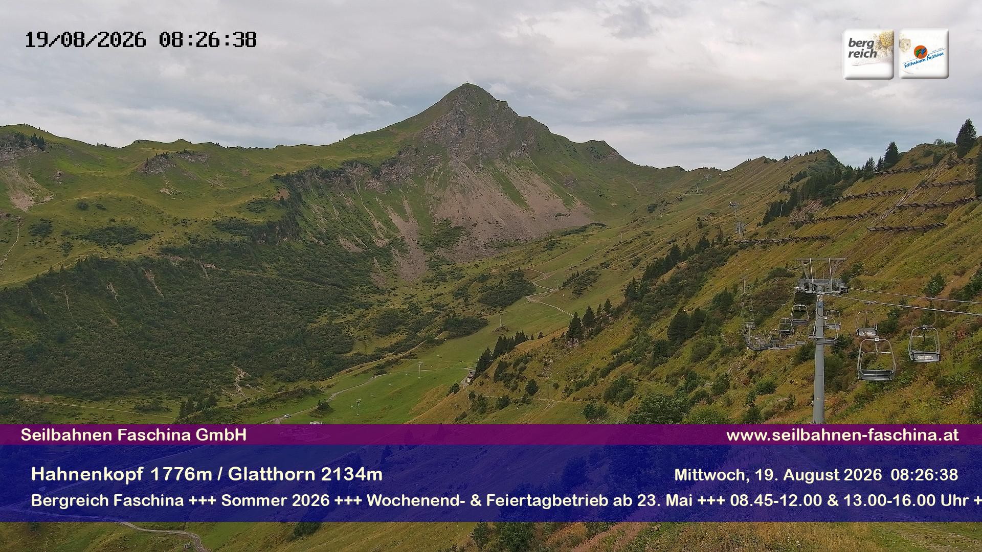 Archiv Foto Webcam Blick auf das Glatthorn, Faschina