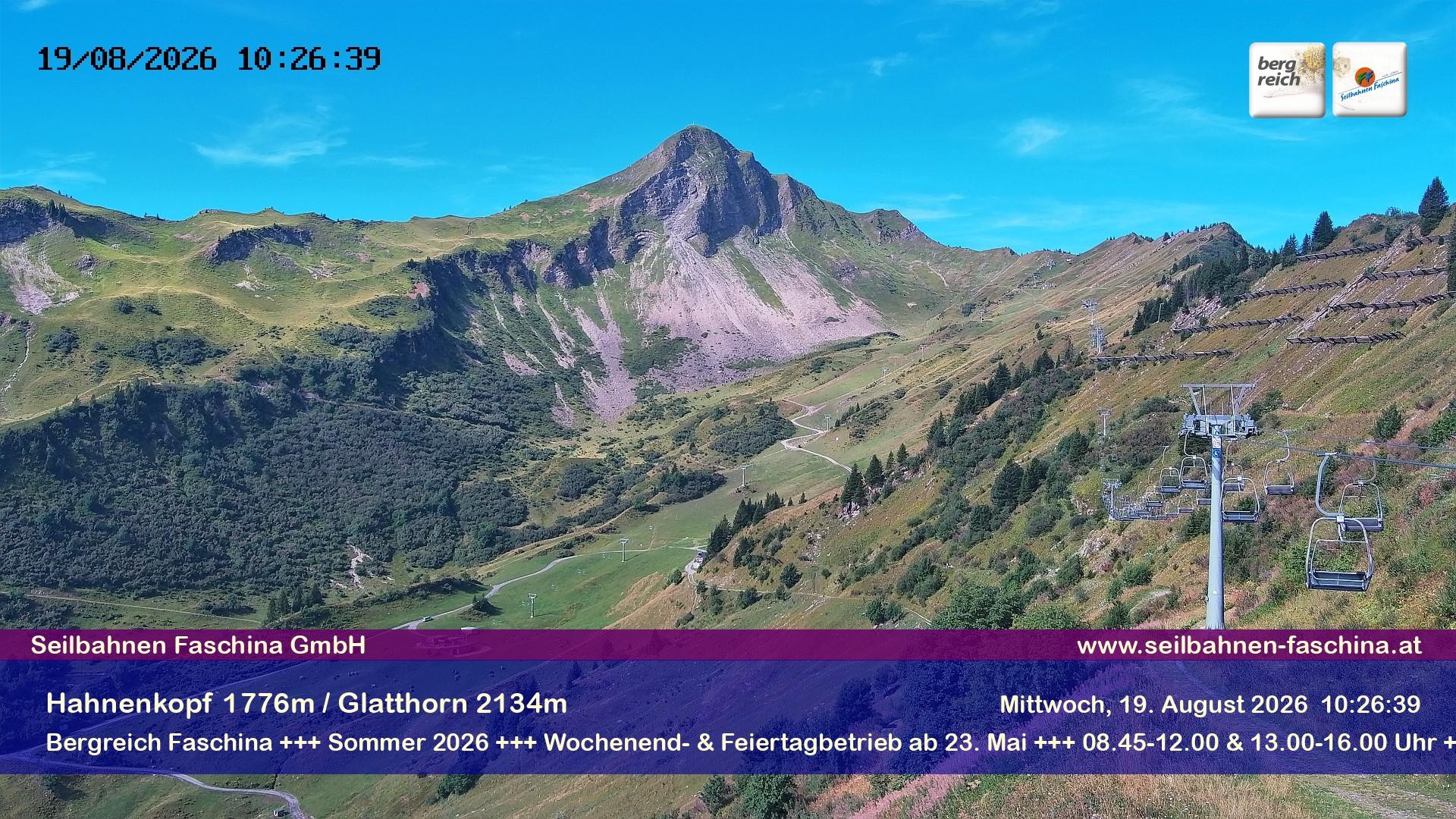 Archiv Foto Webcam Blick auf das Glatthorn, Faschina
