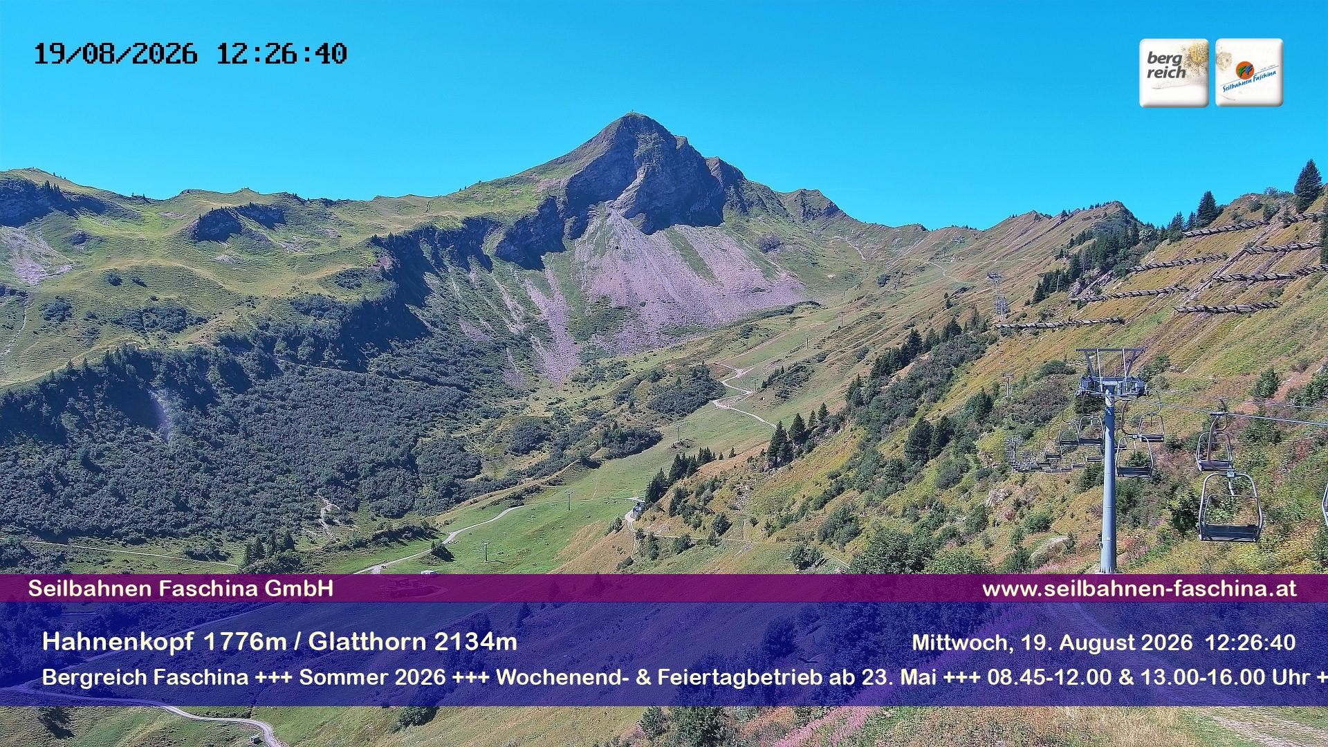 Archiv Foto Webcam Blick auf das Glatthorn, Faschina