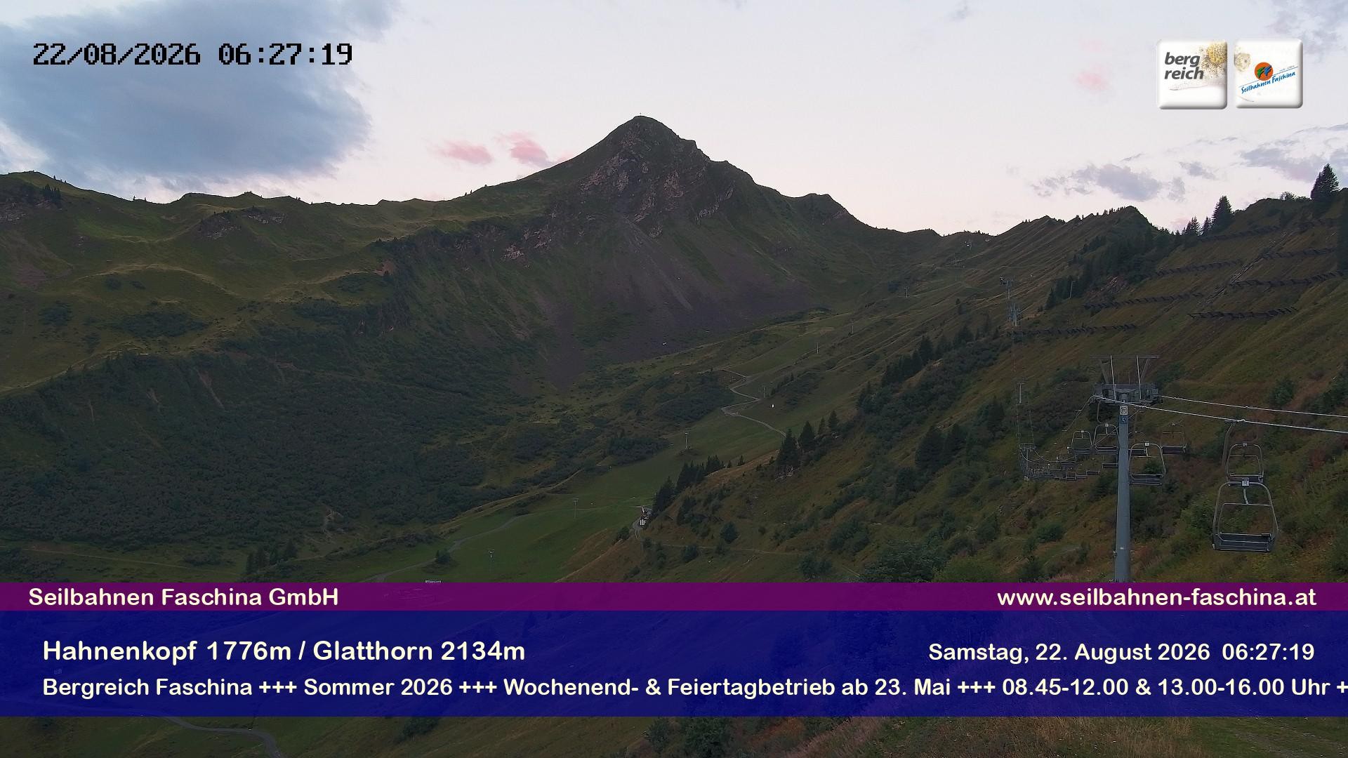 Archiv Foto Webcam Blick auf das Glatthorn, Faschina
