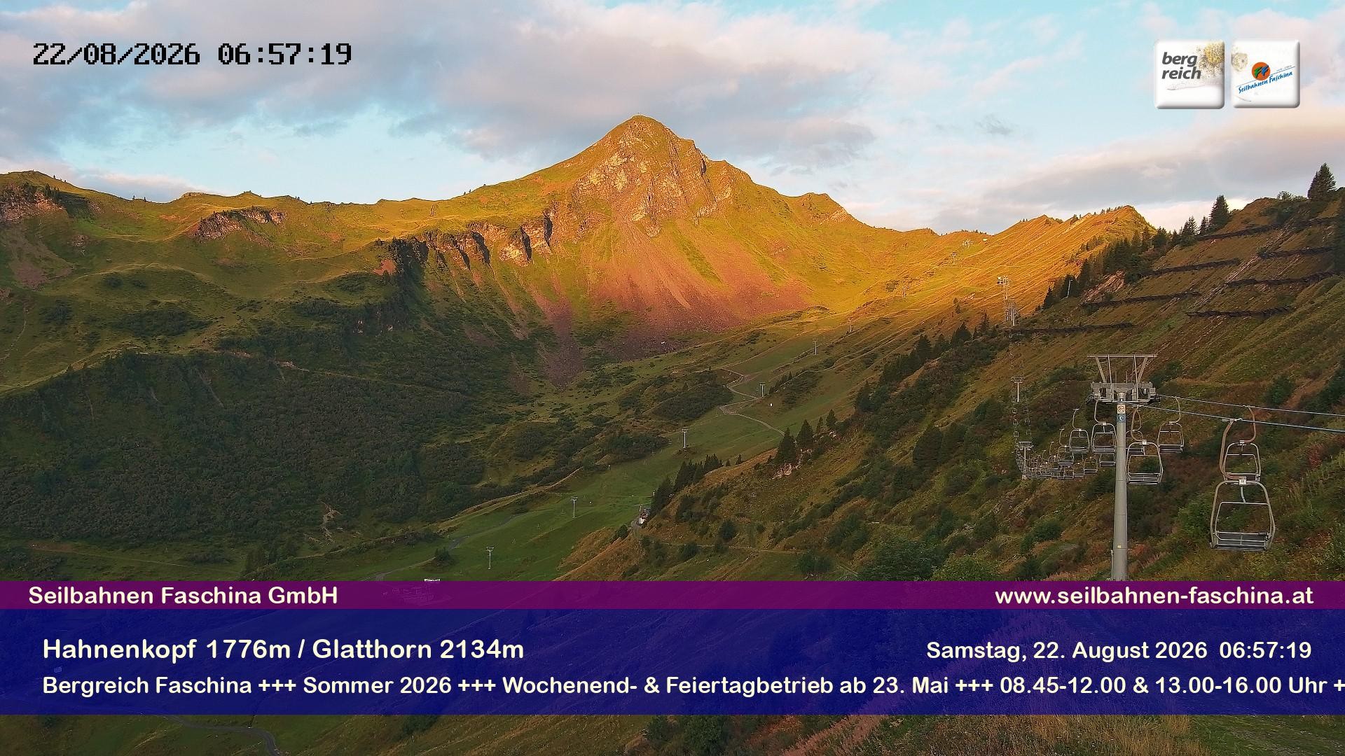 Archiv Foto Webcam Blick auf das Glatthorn, Faschina