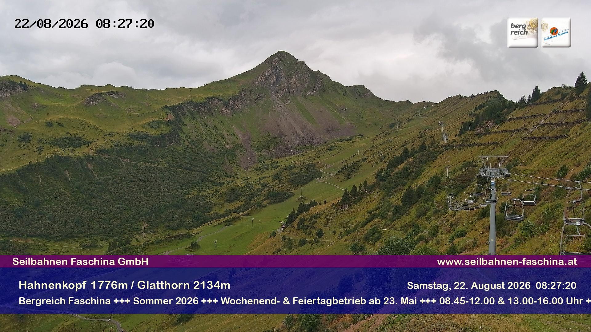 Archiv Foto Webcam Blick auf das Glatthorn, Faschina