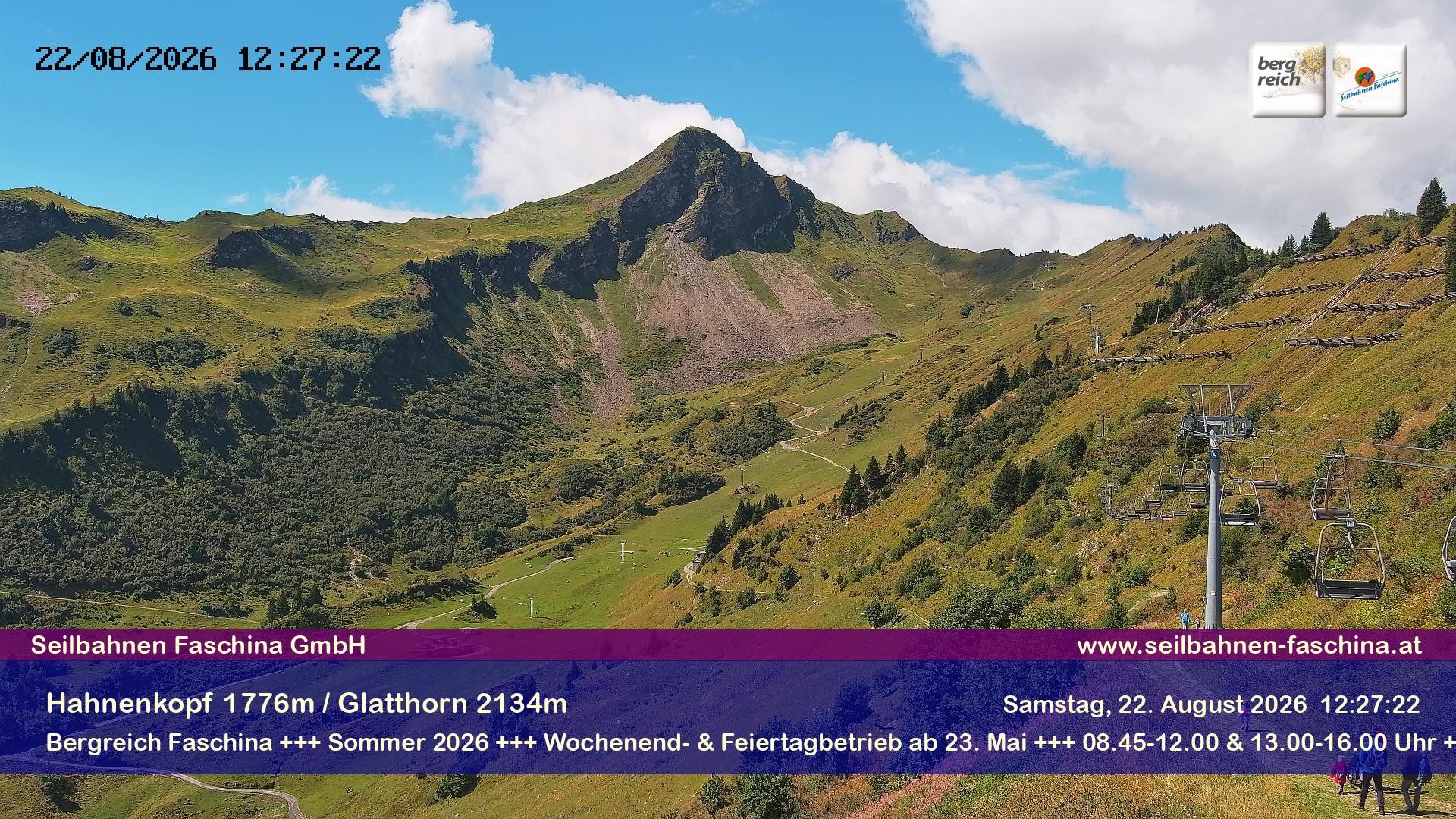 Archiv Foto Webcam Blick auf das Glatthorn, Faschina