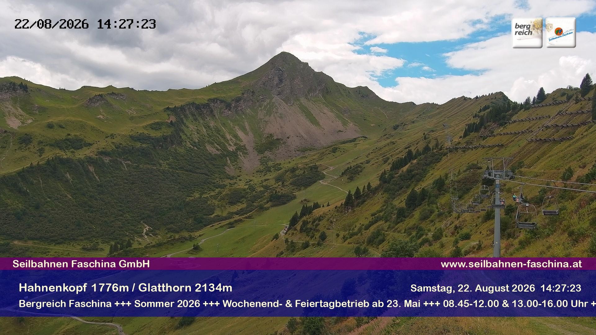Archiv Foto Webcam Blick auf das Glatthorn, Faschina