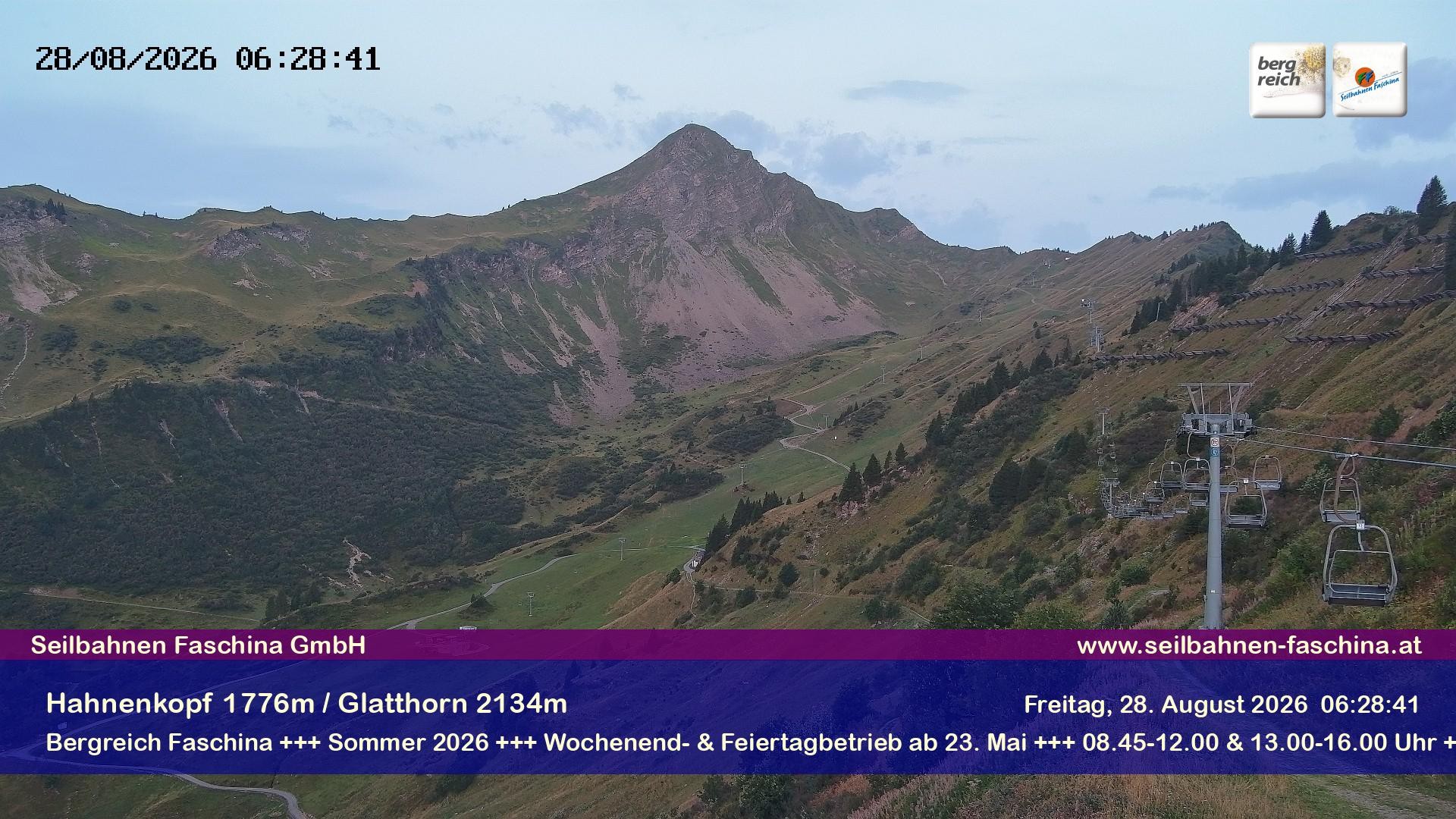 Archiv Foto Webcam Blick auf das Glatthorn, Faschina