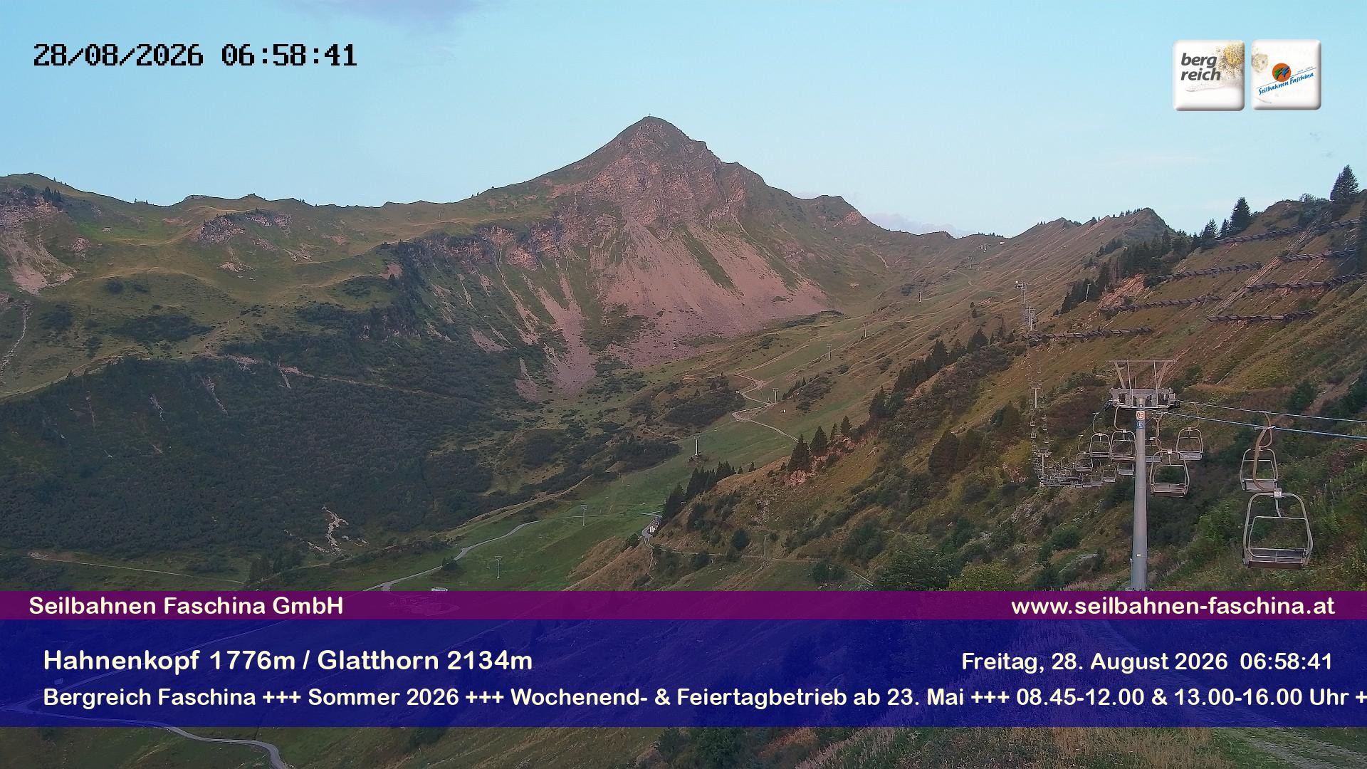 Archiv Foto Webcam Blick auf das Glatthorn, Faschina