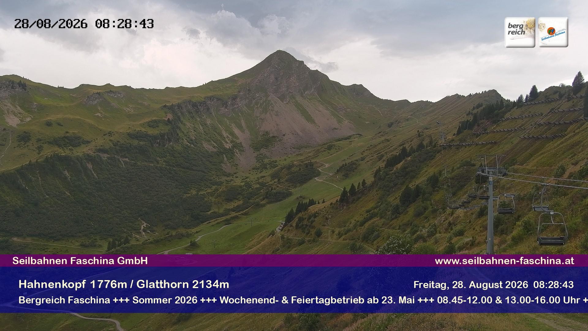 Archiv Foto Webcam Blick auf das Glatthorn, Faschina