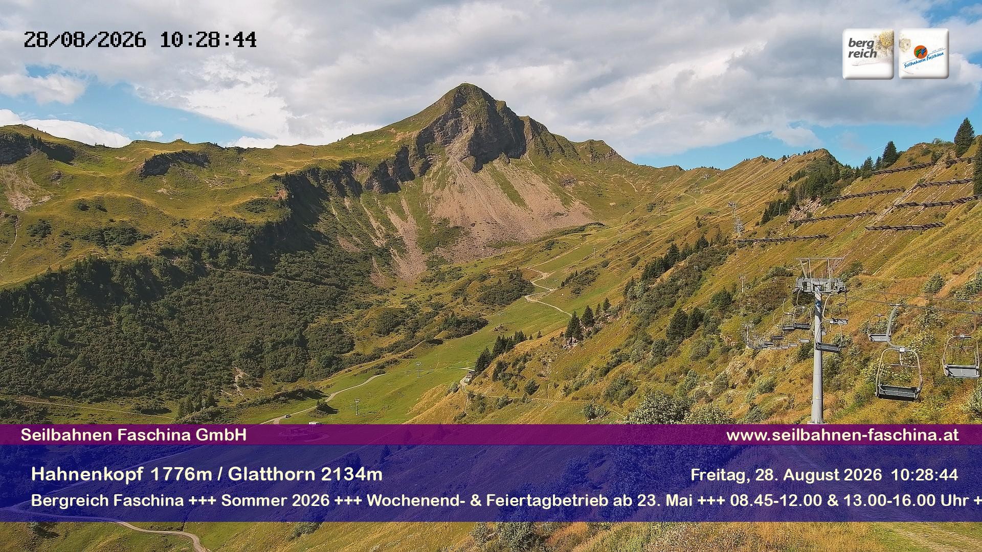 Archiv Foto Webcam Blick auf das Glatthorn, Faschina