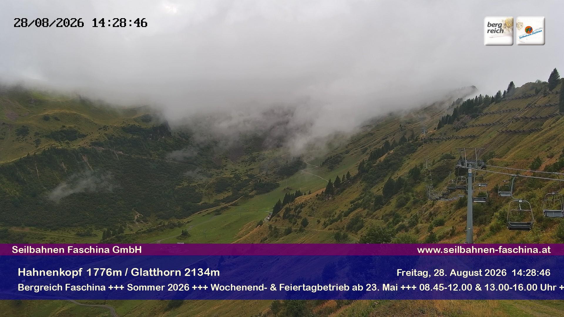 Archiv Foto Webcam Blick auf das Glatthorn, Faschina