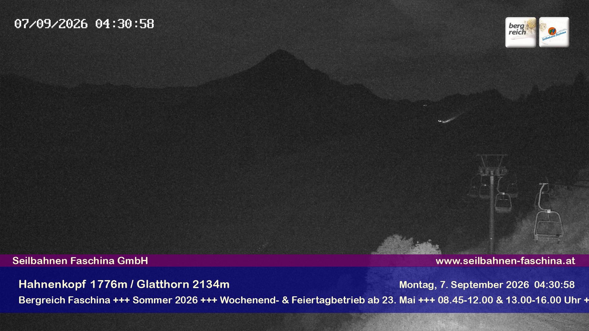Archiv Foto Webcam Blick auf das Glatthorn, Faschina