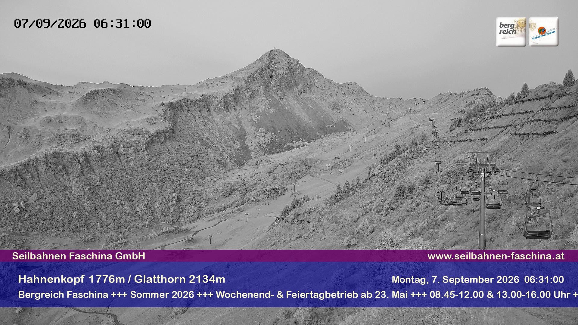 Archiv Foto Webcam Blick auf das Glatthorn, Faschina
