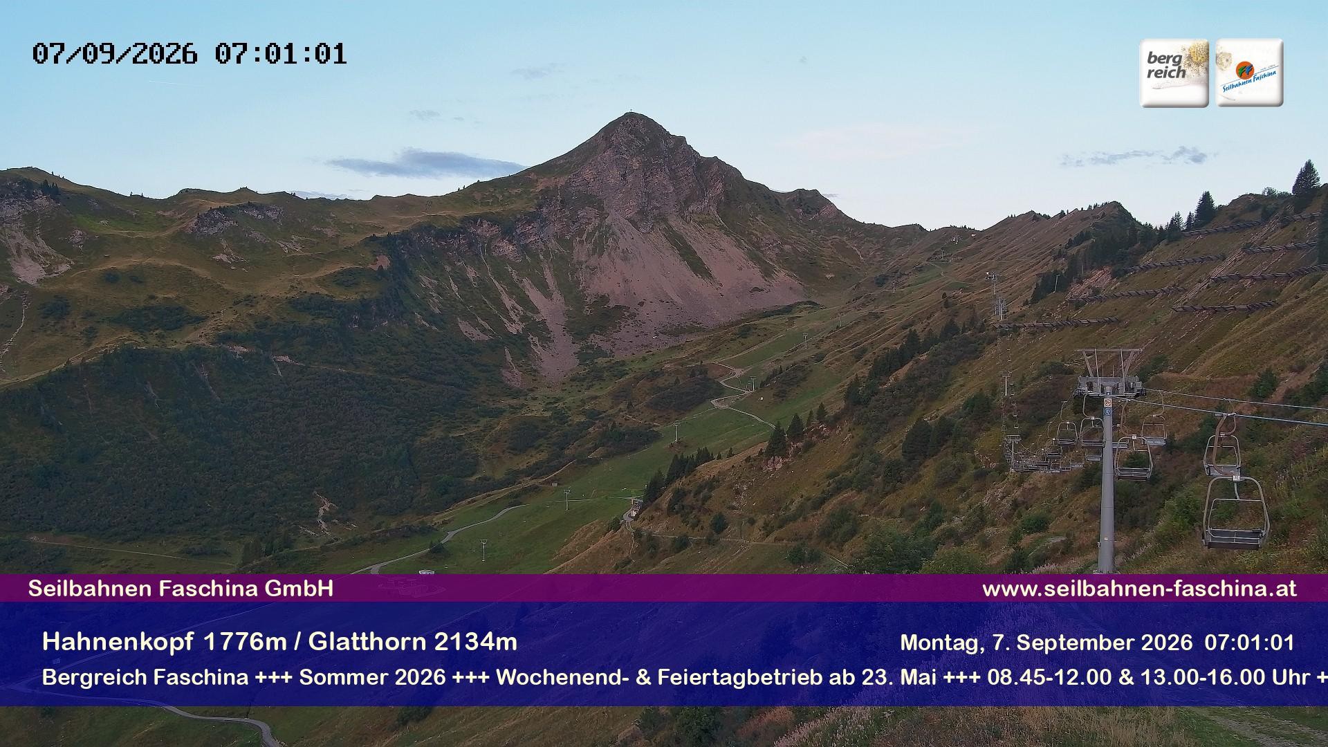 Archiv Foto Webcam Blick auf das Glatthorn, Faschina