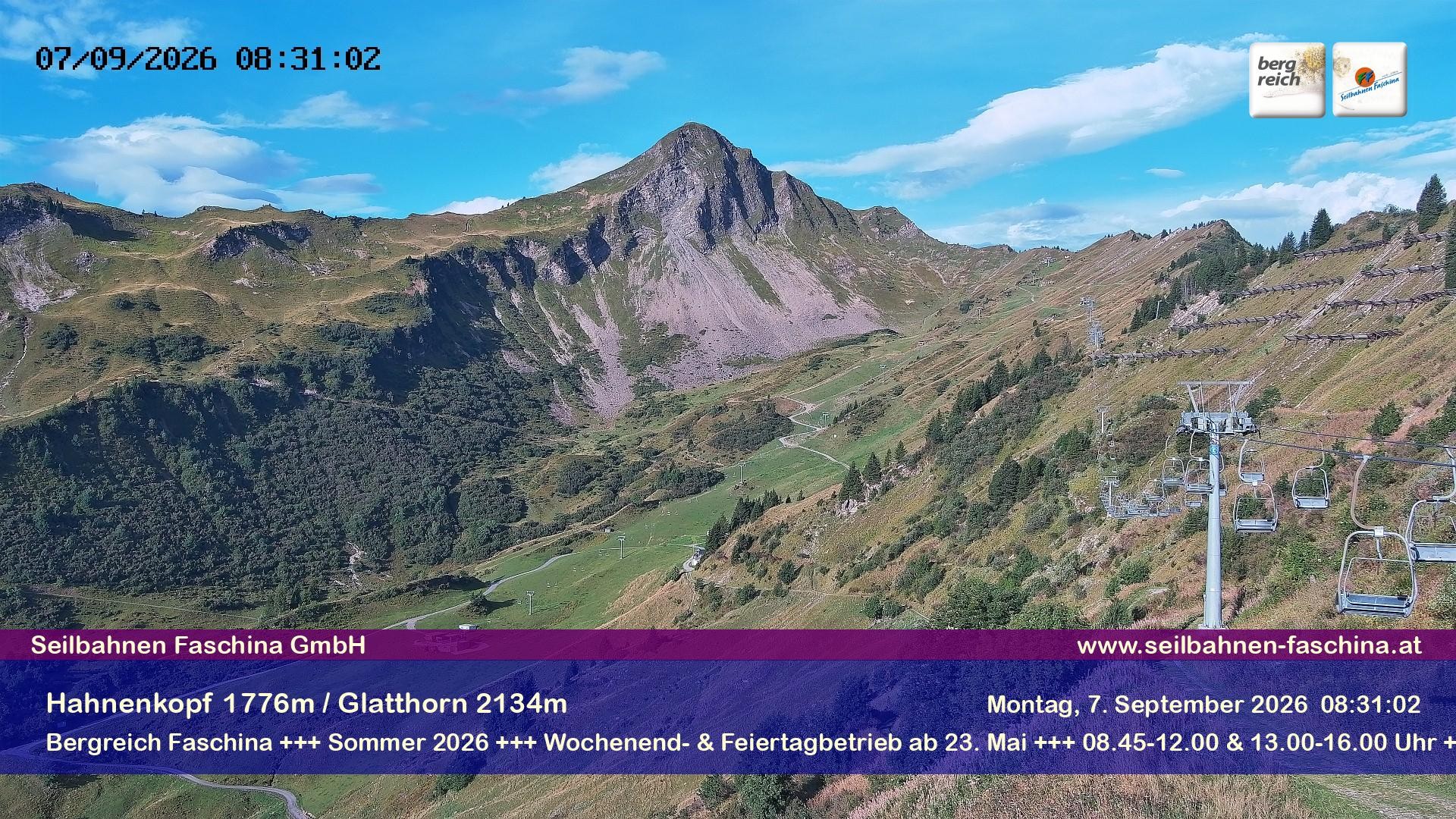 Archiv Foto Webcam Blick auf das Glatthorn, Faschina