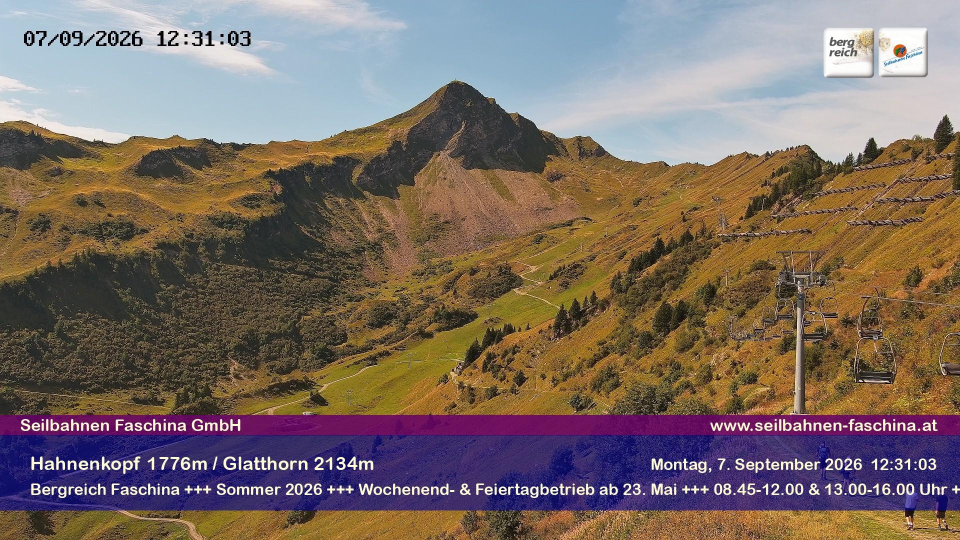 Archiv Foto Webcam Blick auf das Glatthorn, Faschina
