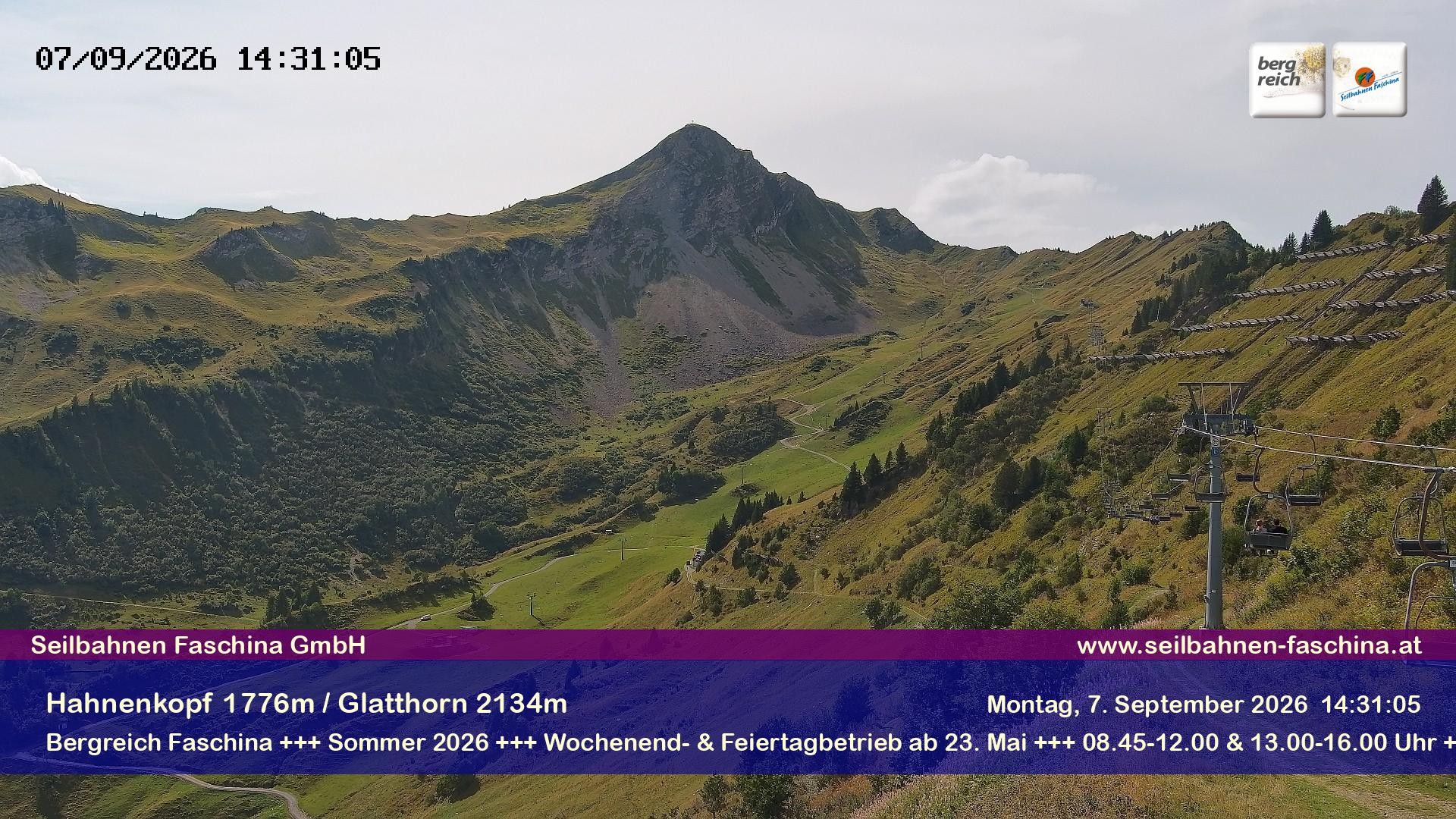 Archiv Foto Webcam Blick auf das Glatthorn, Faschina