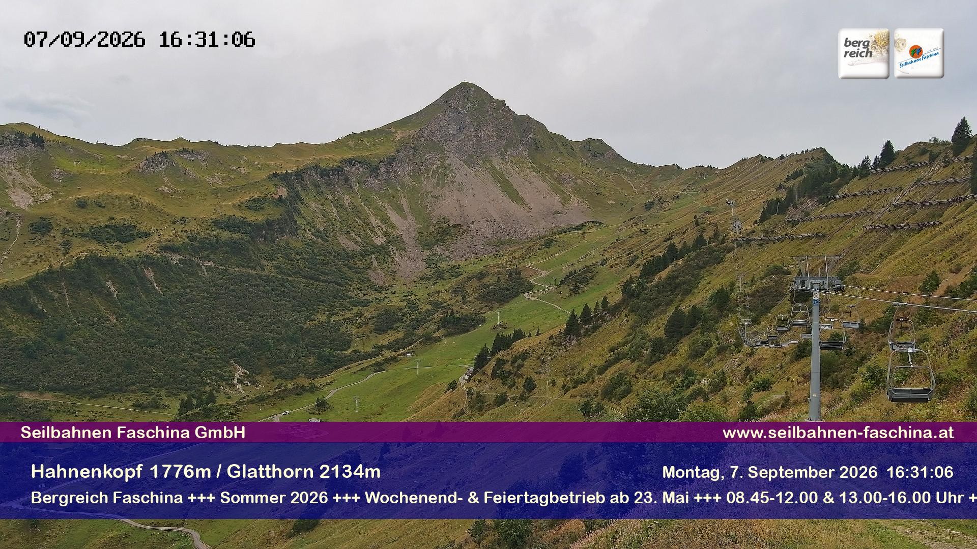 Archiv Foto Webcam Blick auf das Glatthorn, Faschina