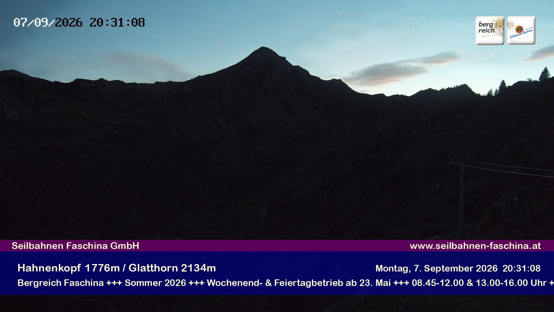 Archiv Foto Webcam Blick auf das Glatthorn, Faschina