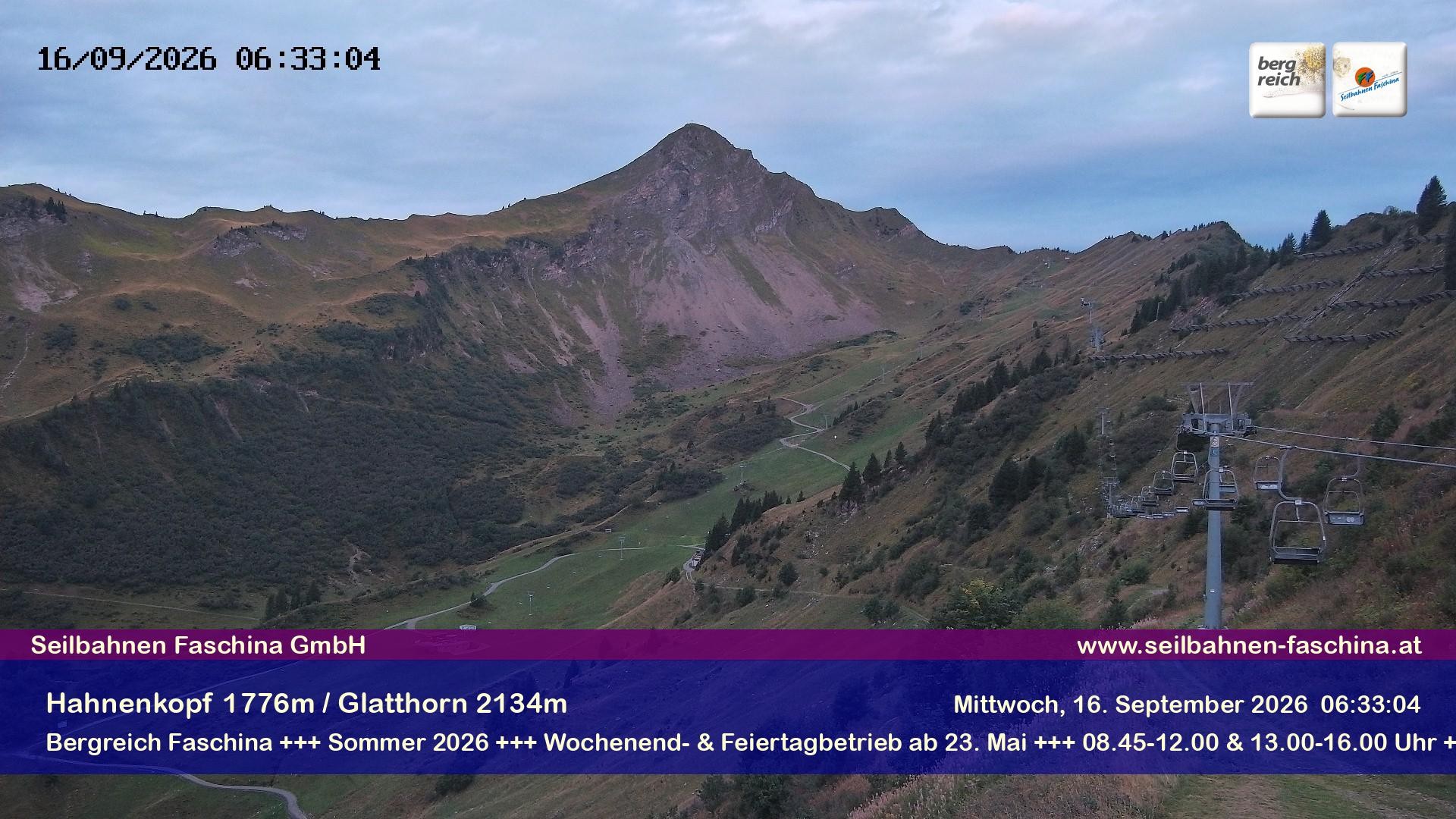 Archiv Foto Webcam Blick auf das Glatthorn, Faschina