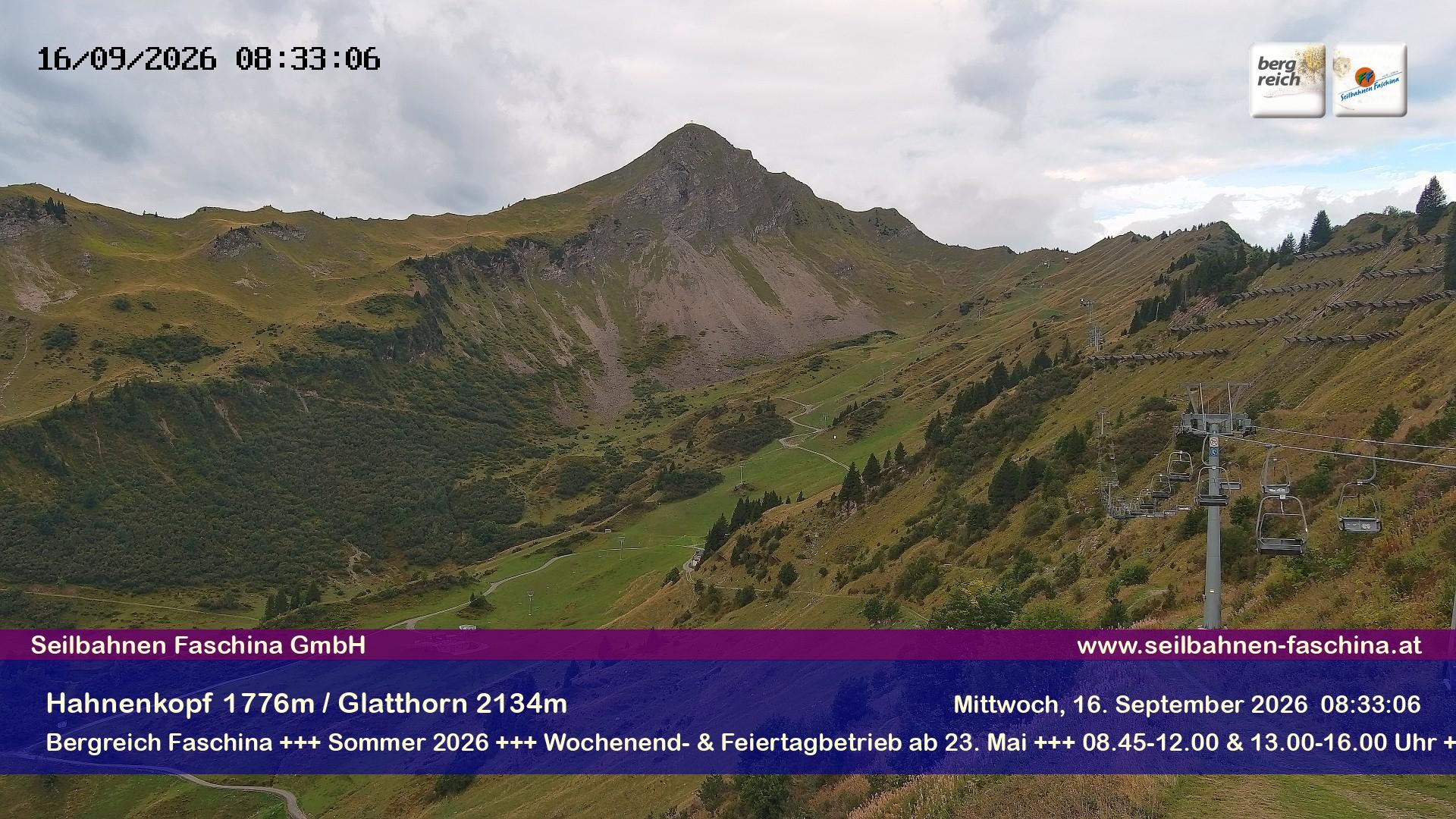 Archiv Foto Webcam Blick auf das Glatthorn, Faschina