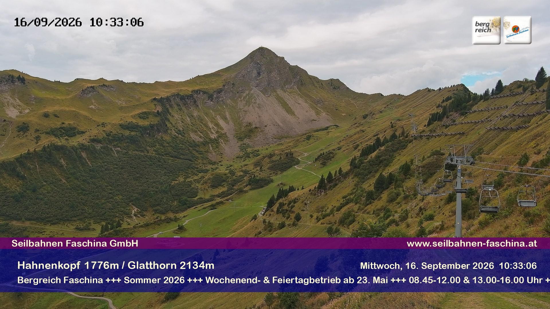Archiv Foto Webcam Blick auf das Glatthorn, Faschina