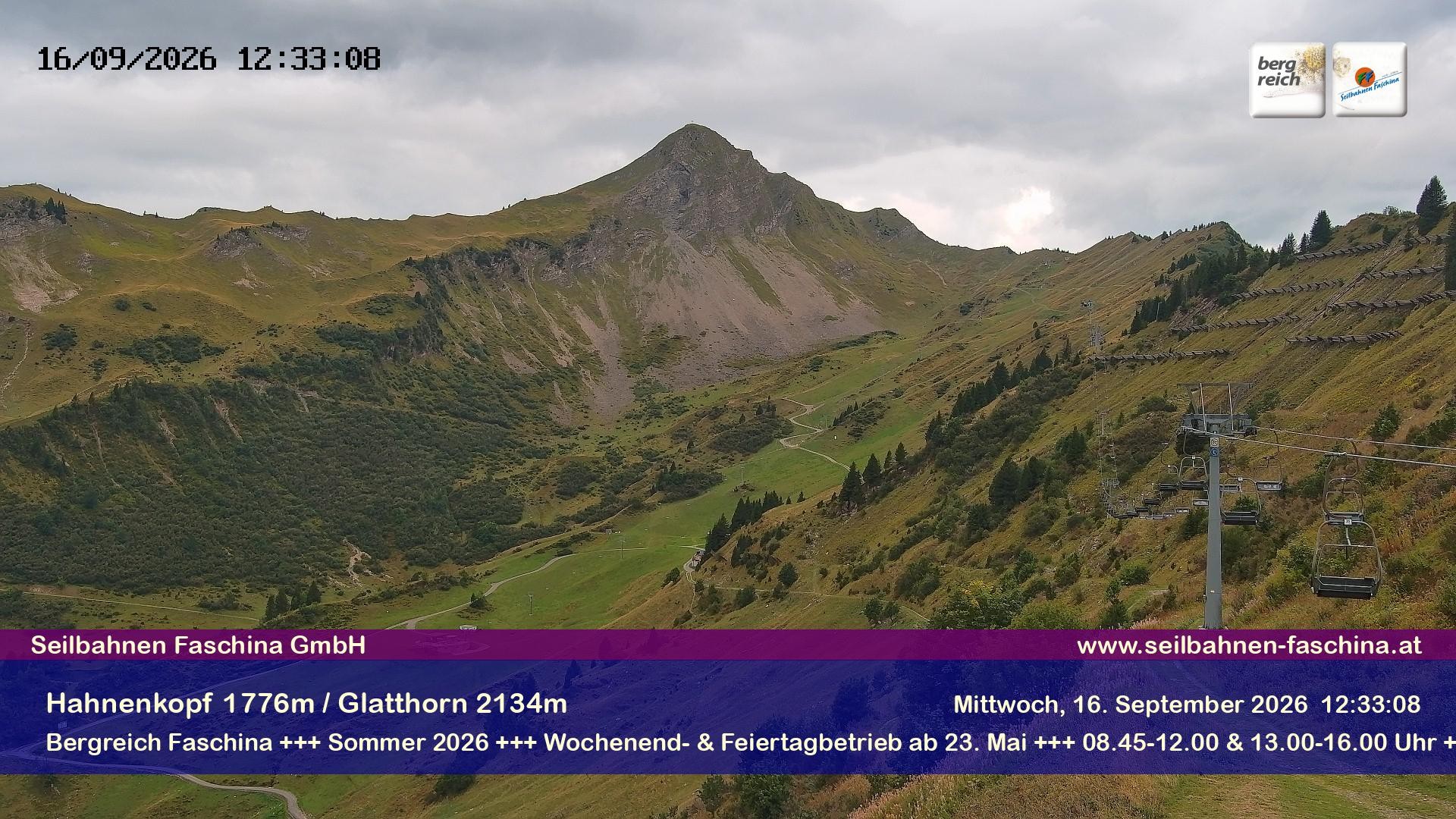 Archiv Foto Webcam Blick auf das Glatthorn, Faschina