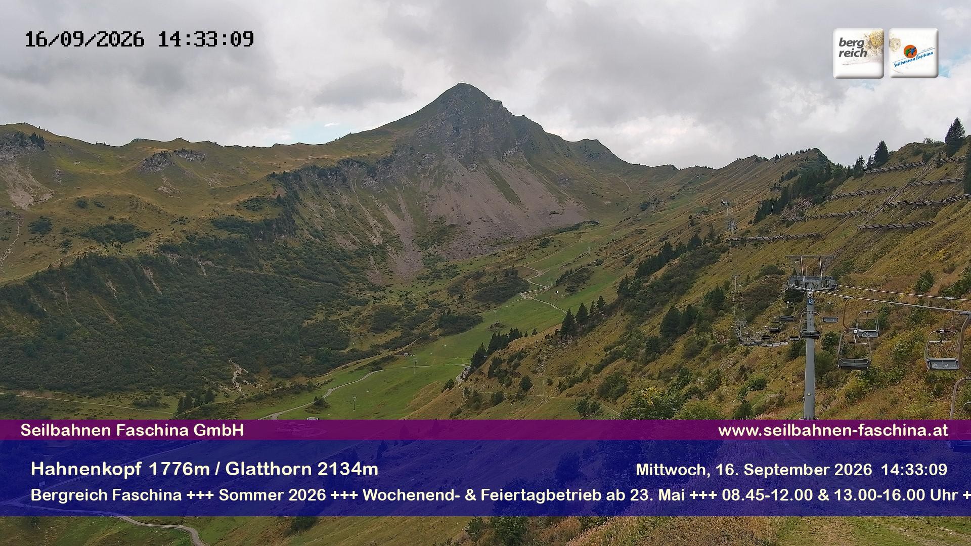 Archiv Foto Webcam Blick auf das Glatthorn, Faschina