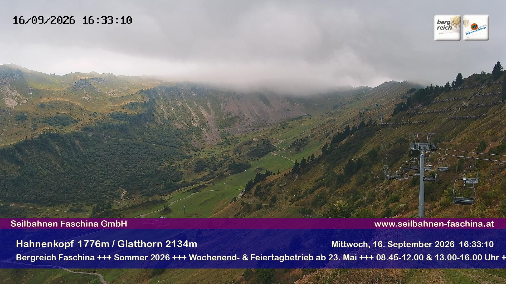 Archiv Foto Webcam Blick auf das Glatthorn, Faschina