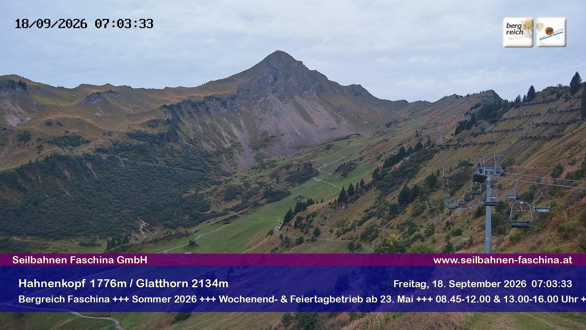 Archiv Foto Webcam Blick auf das Glatthorn, Faschina
