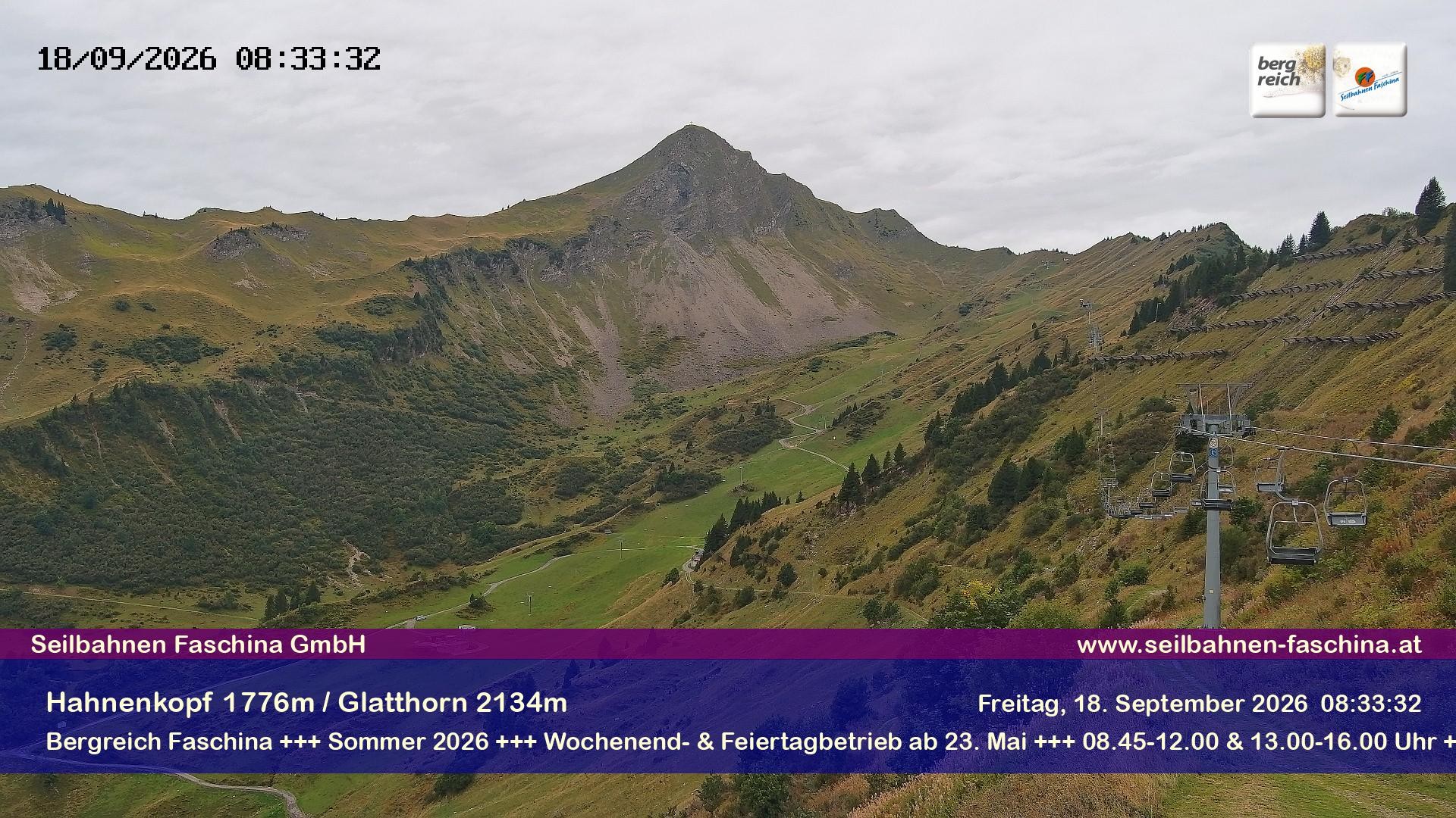 Archiv Foto Webcam Blick auf das Glatthorn, Faschina