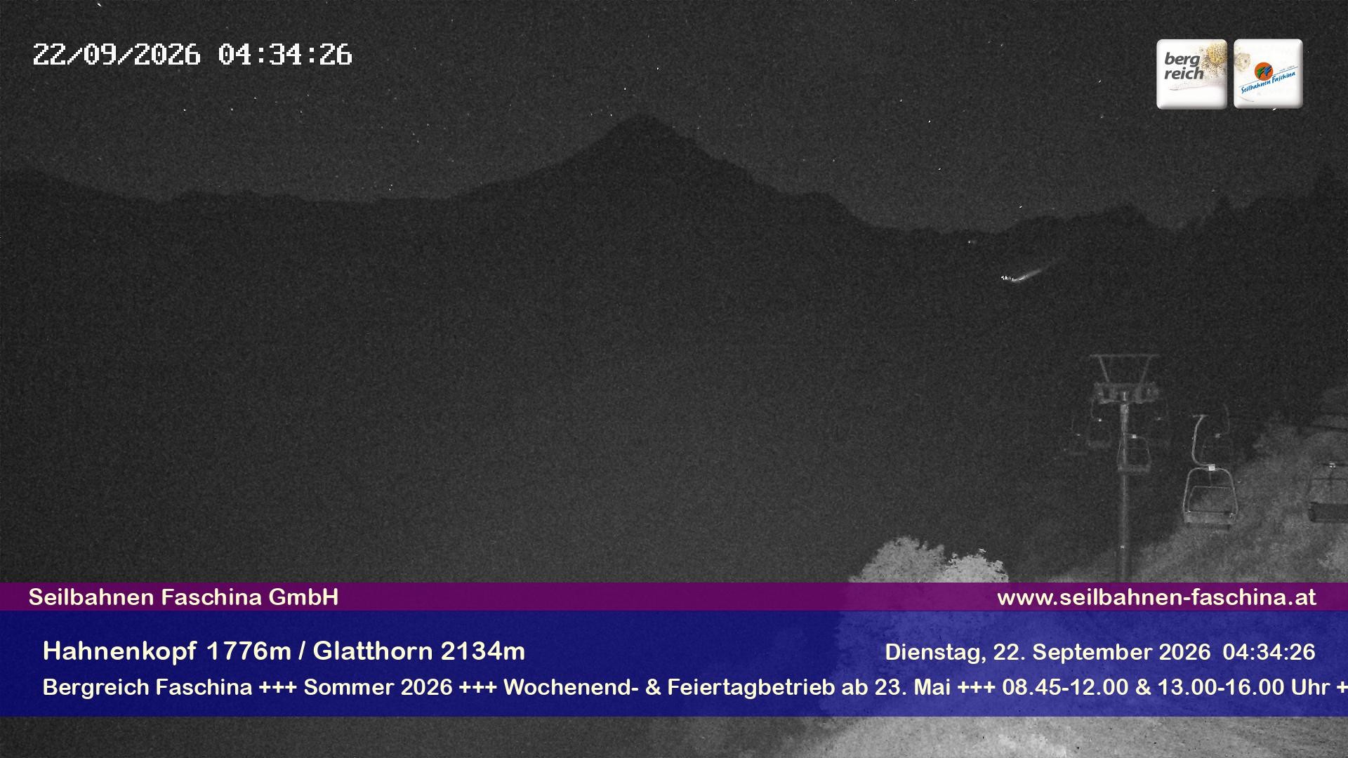 Archiv Foto Webcam Blick auf das Glatthorn, Faschina