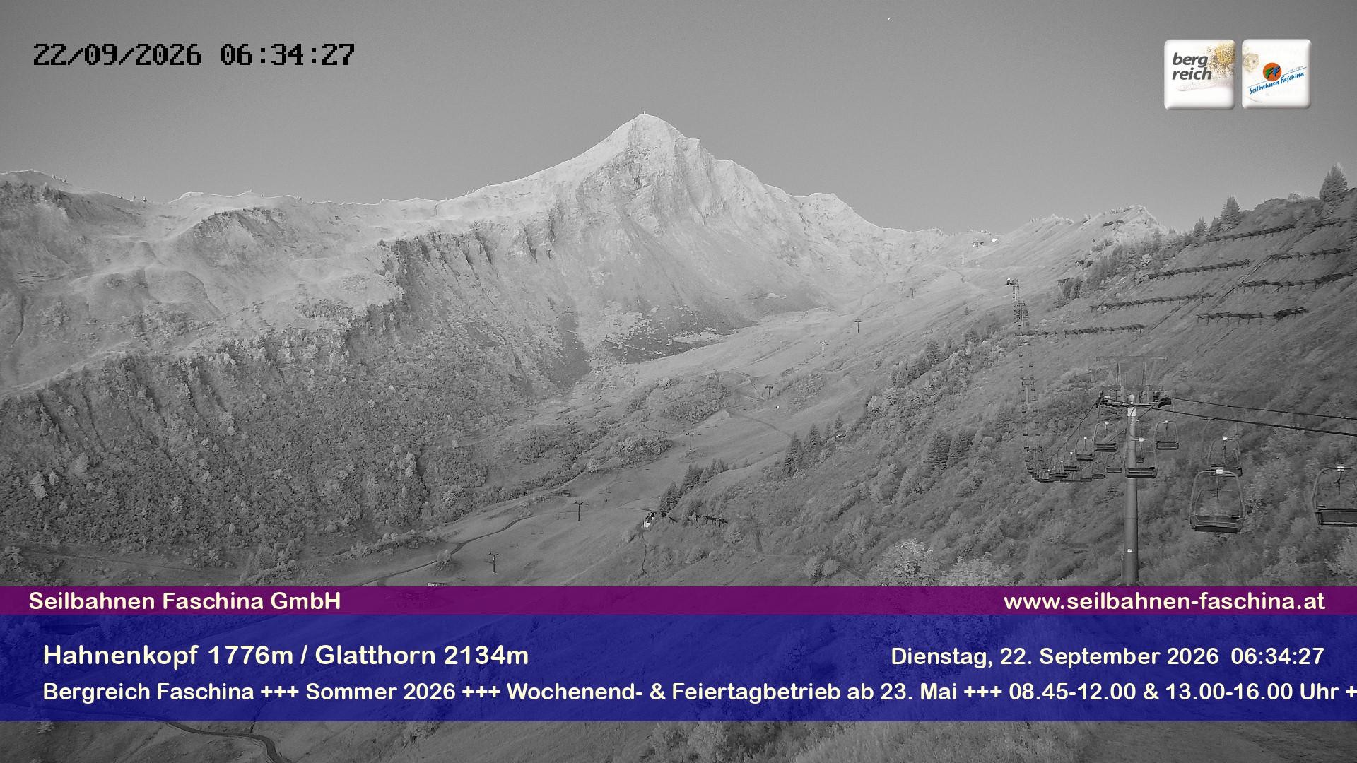 Archiv Foto Webcam Blick auf das Glatthorn, Faschina