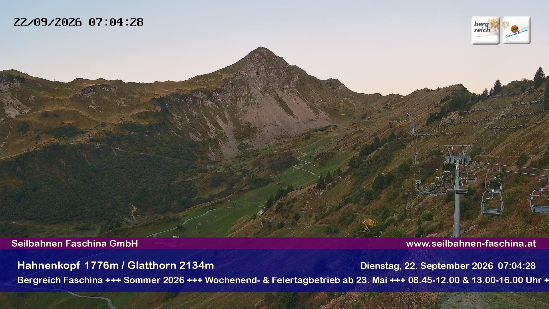Archiv Foto Webcam Blick auf das Glatthorn, Faschina