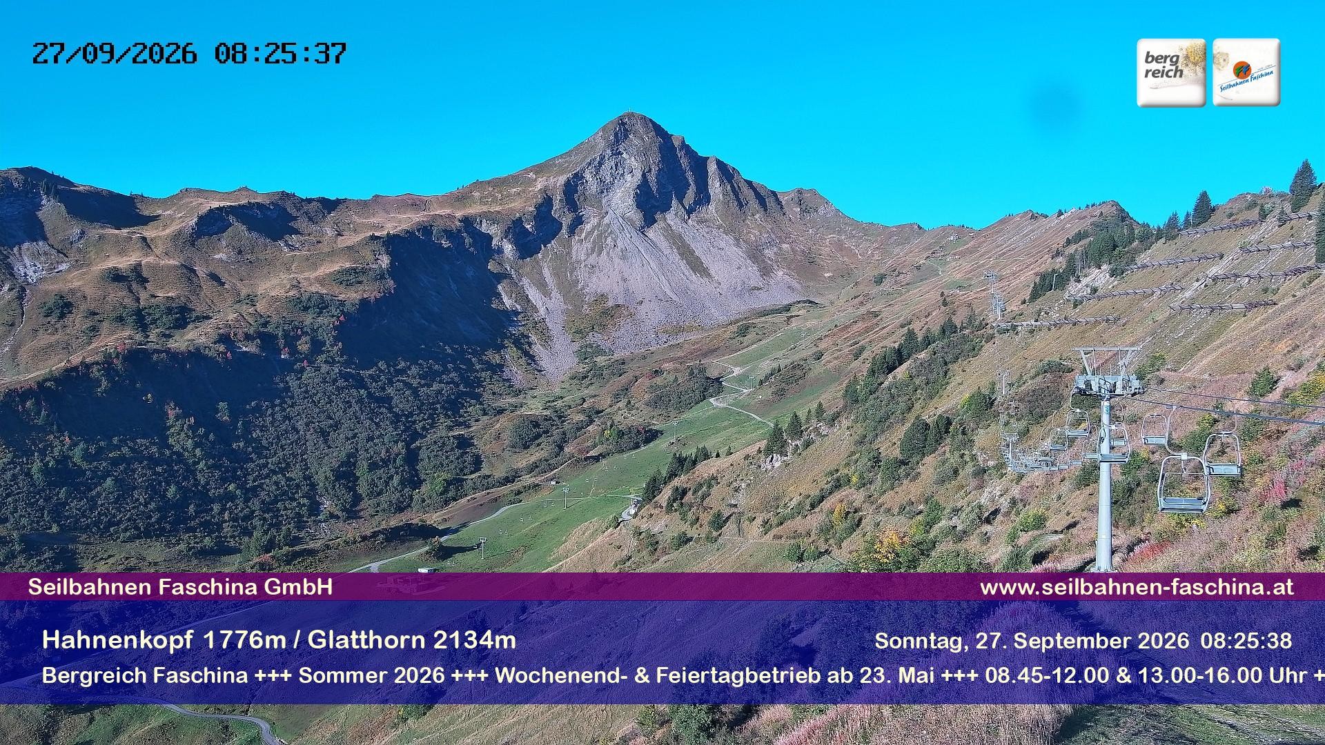 Archiv Foto Webcam Blick auf das Glatthorn, Faschina