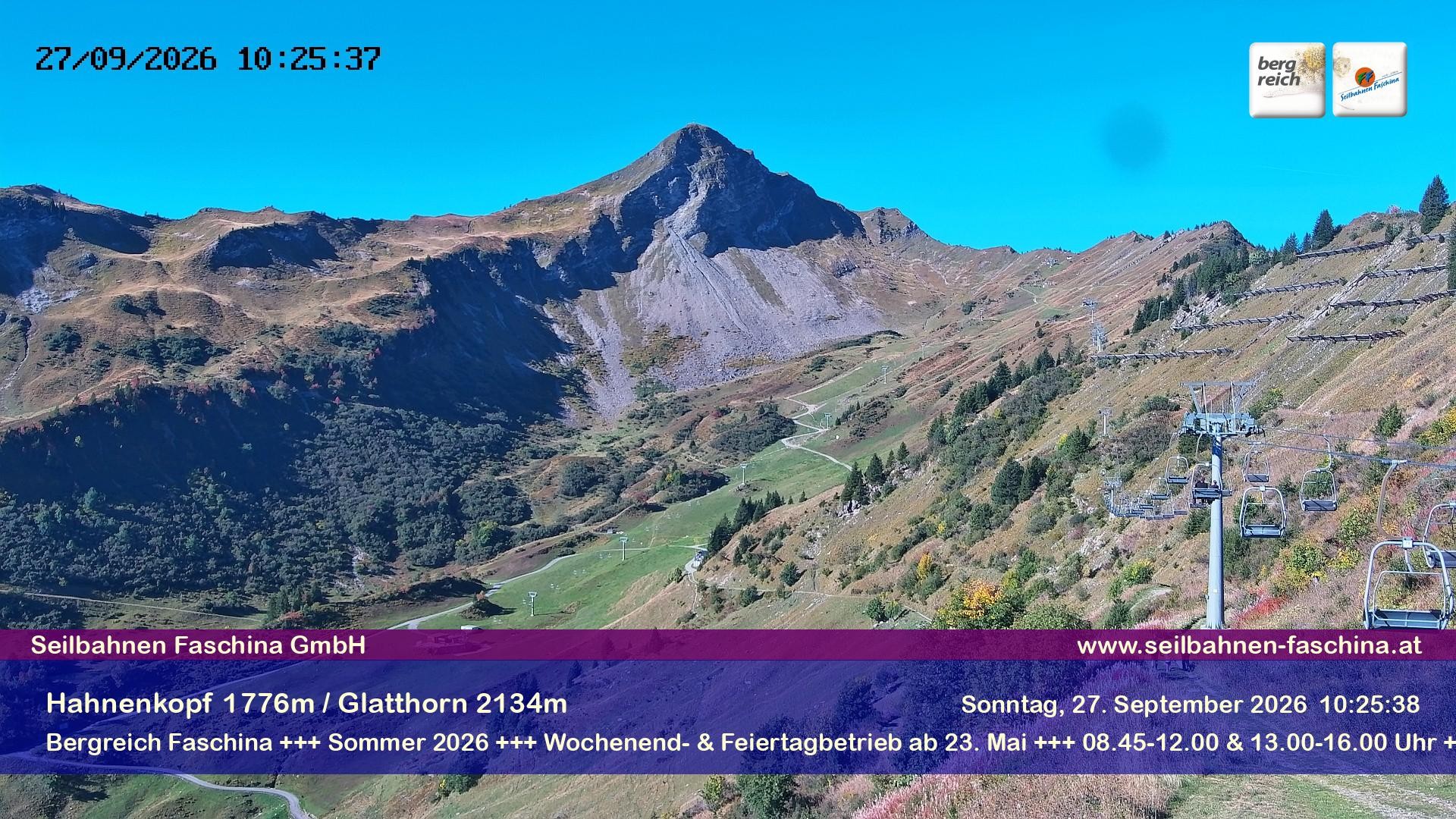 Archiv Foto Webcam Blick auf das Glatthorn, Faschina