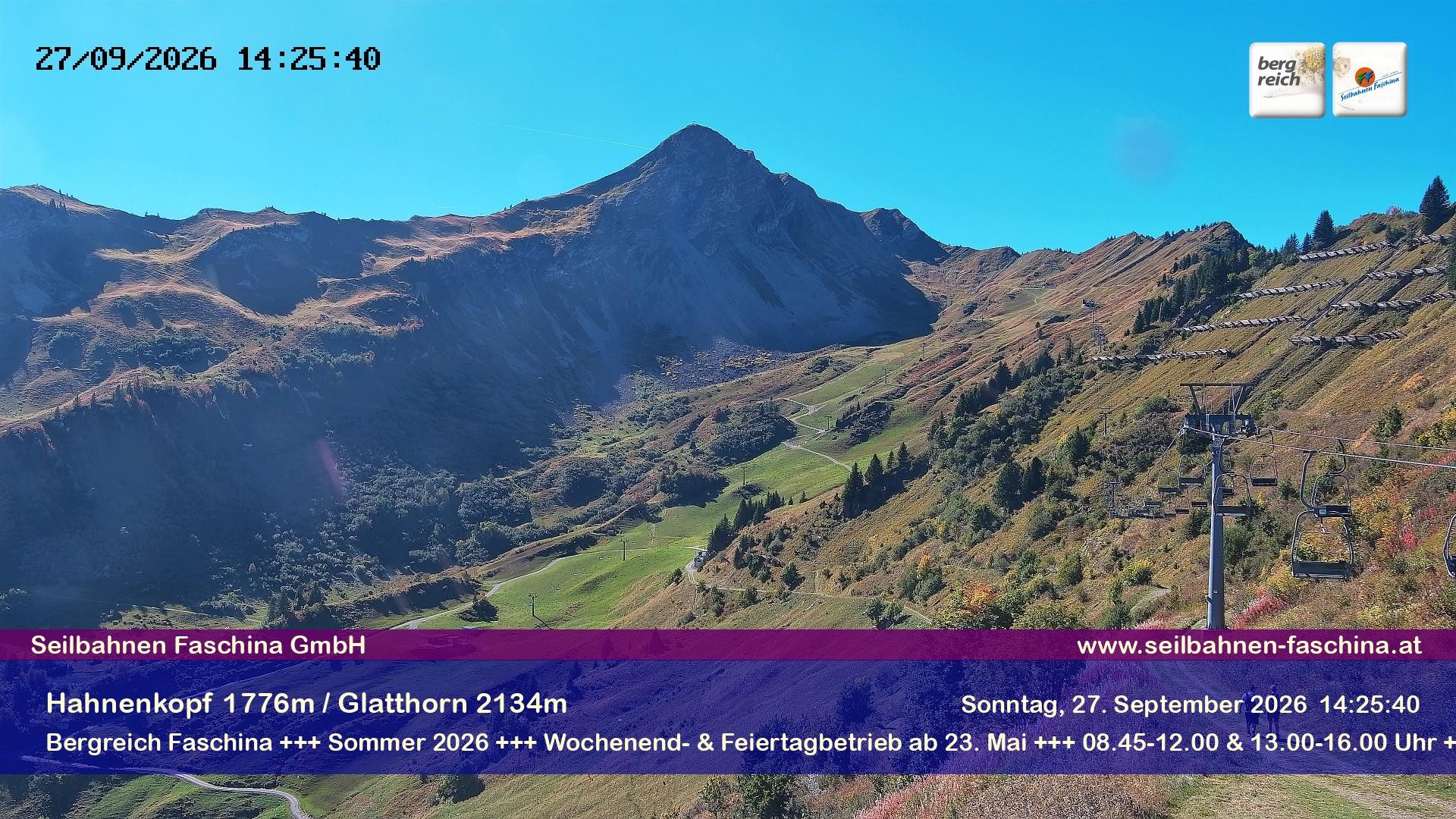 Archiv Foto Webcam Blick auf das Glatthorn, Faschina