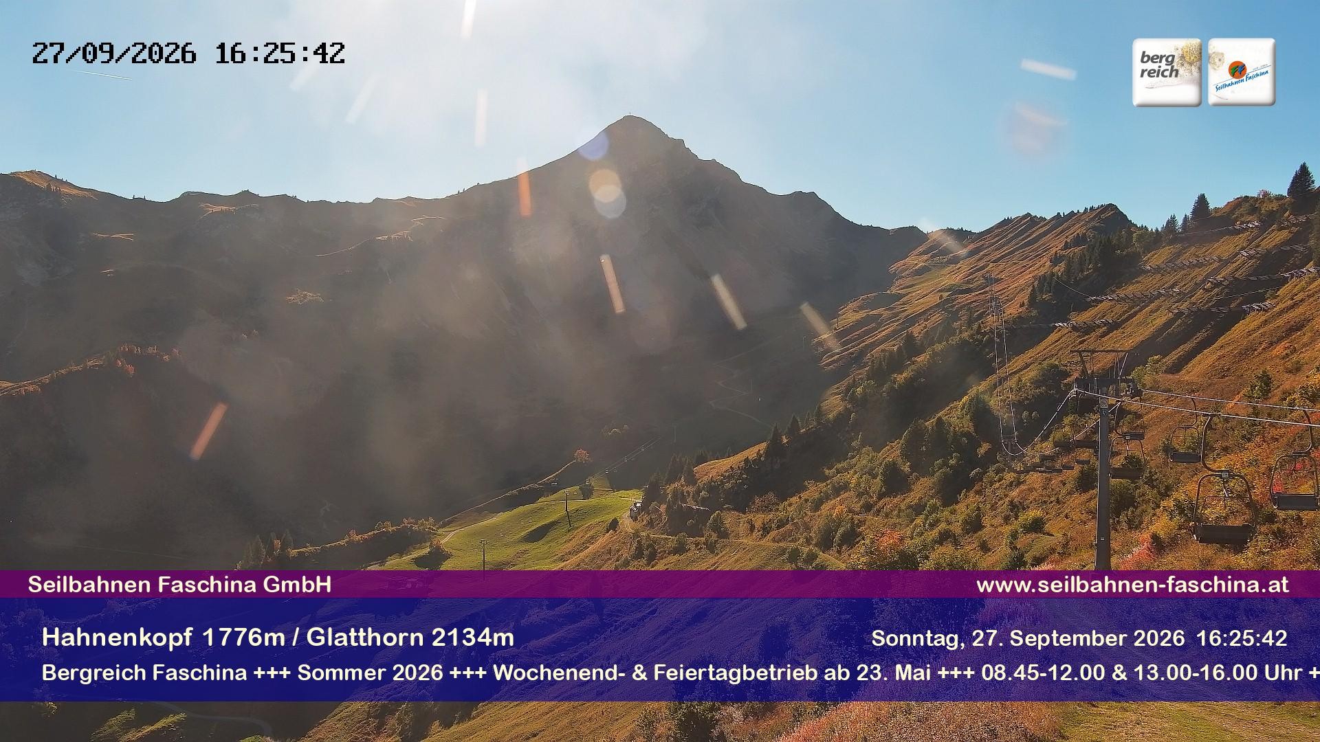 Archiv Foto Webcam Blick auf das Glatthorn, Faschina