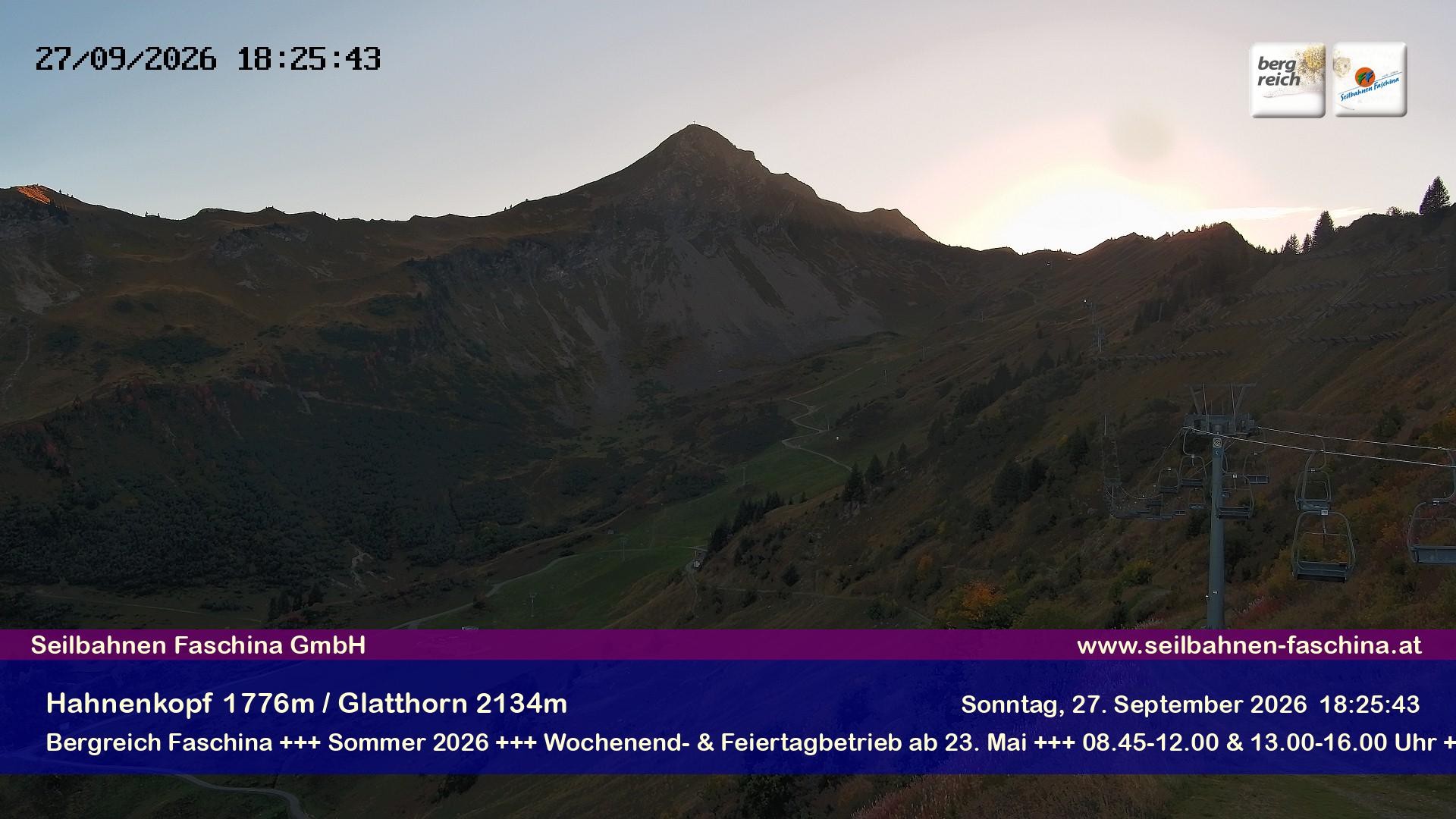 Archiv Foto Webcam Blick auf das Glatthorn, Faschina