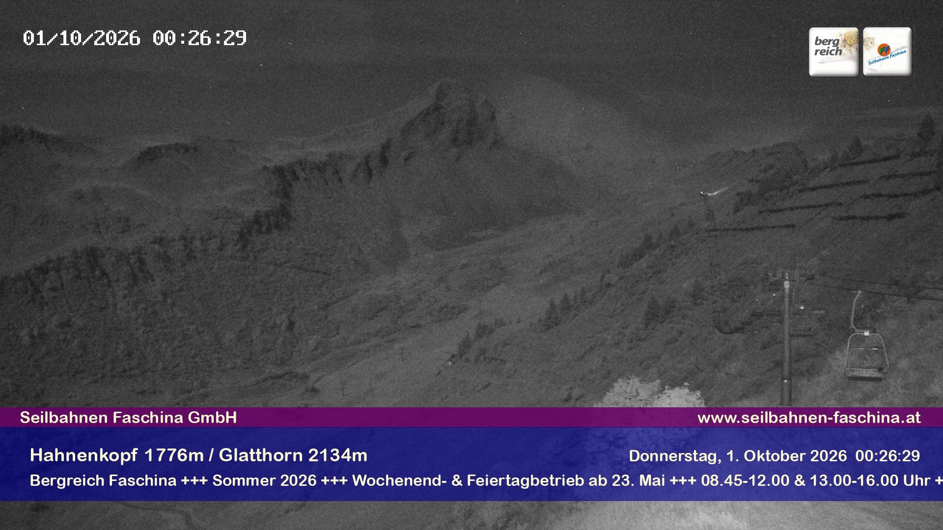 Archiv Foto Webcam Blick auf das Glatthorn, Faschina