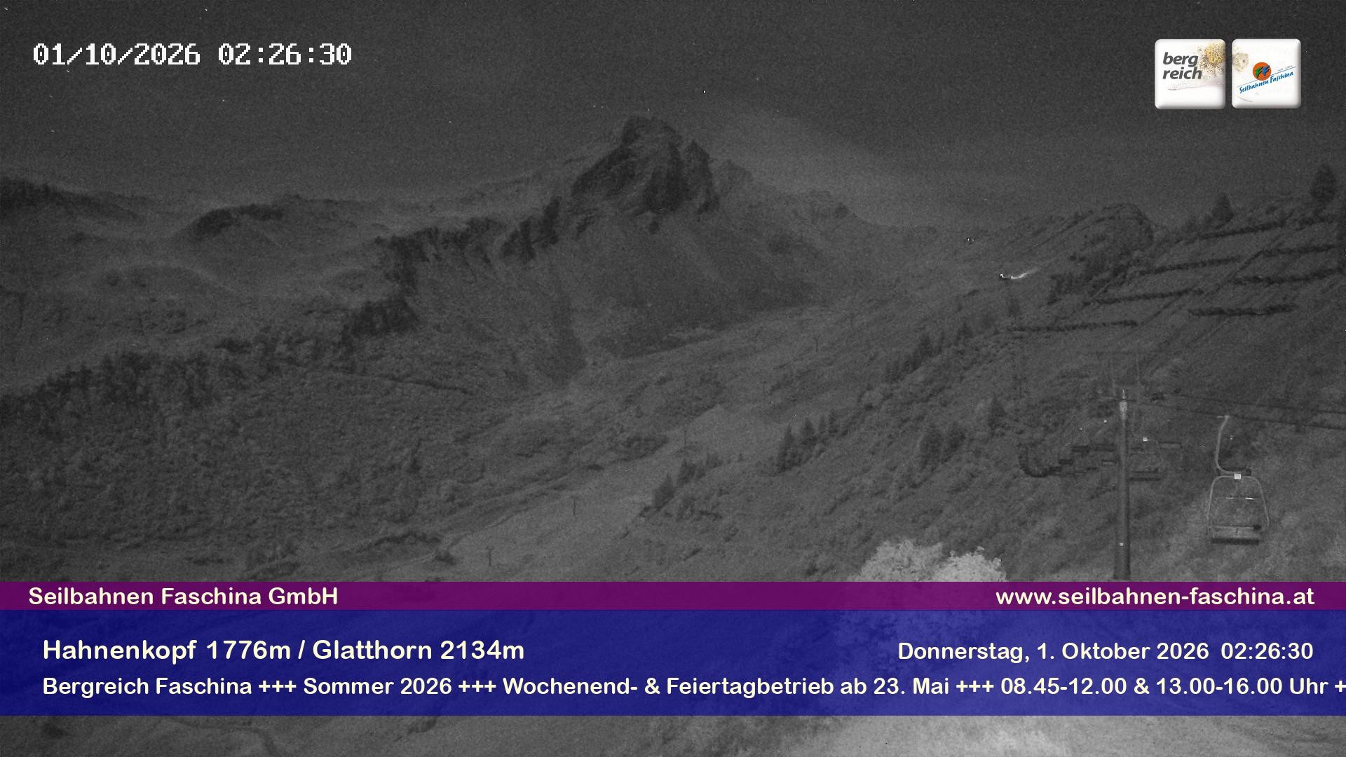 Archiv Foto Webcam Blick auf das Glatthorn, Faschina