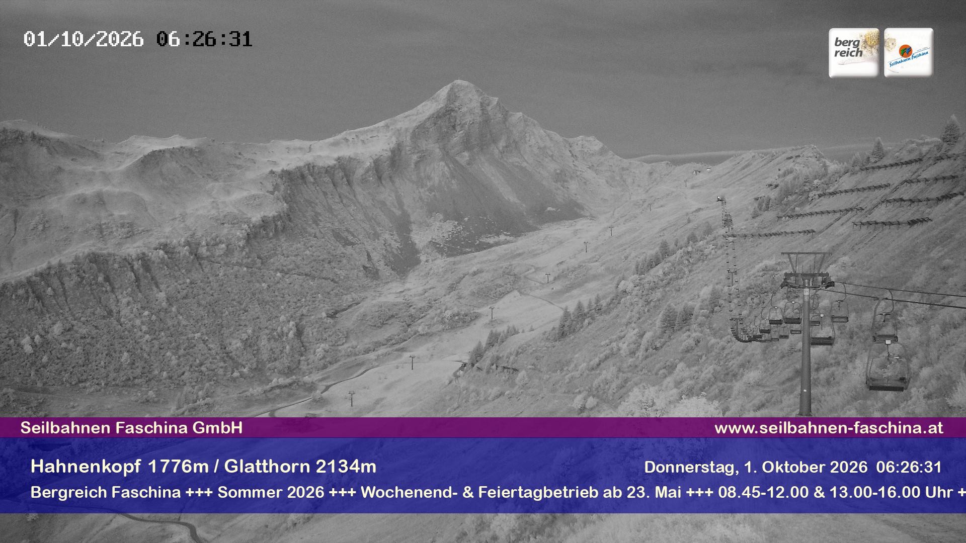 Archiv Foto Webcam Blick auf das Glatthorn, Faschina