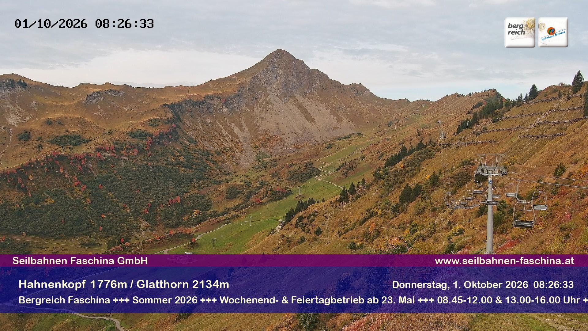 Archiv Foto Webcam Blick auf das Glatthorn, Faschina