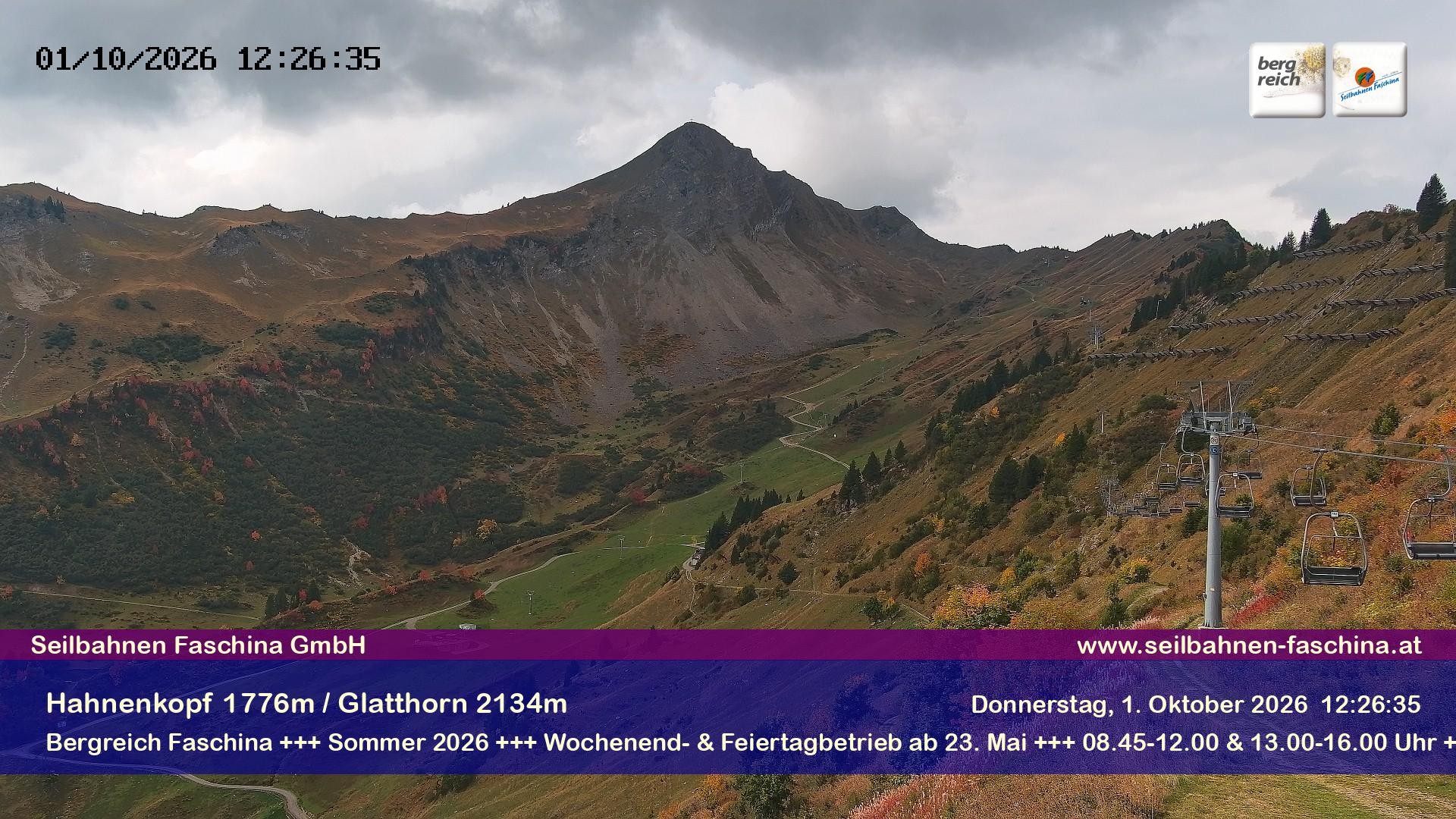 Archiv Foto Webcam Blick auf das Glatthorn, Faschina