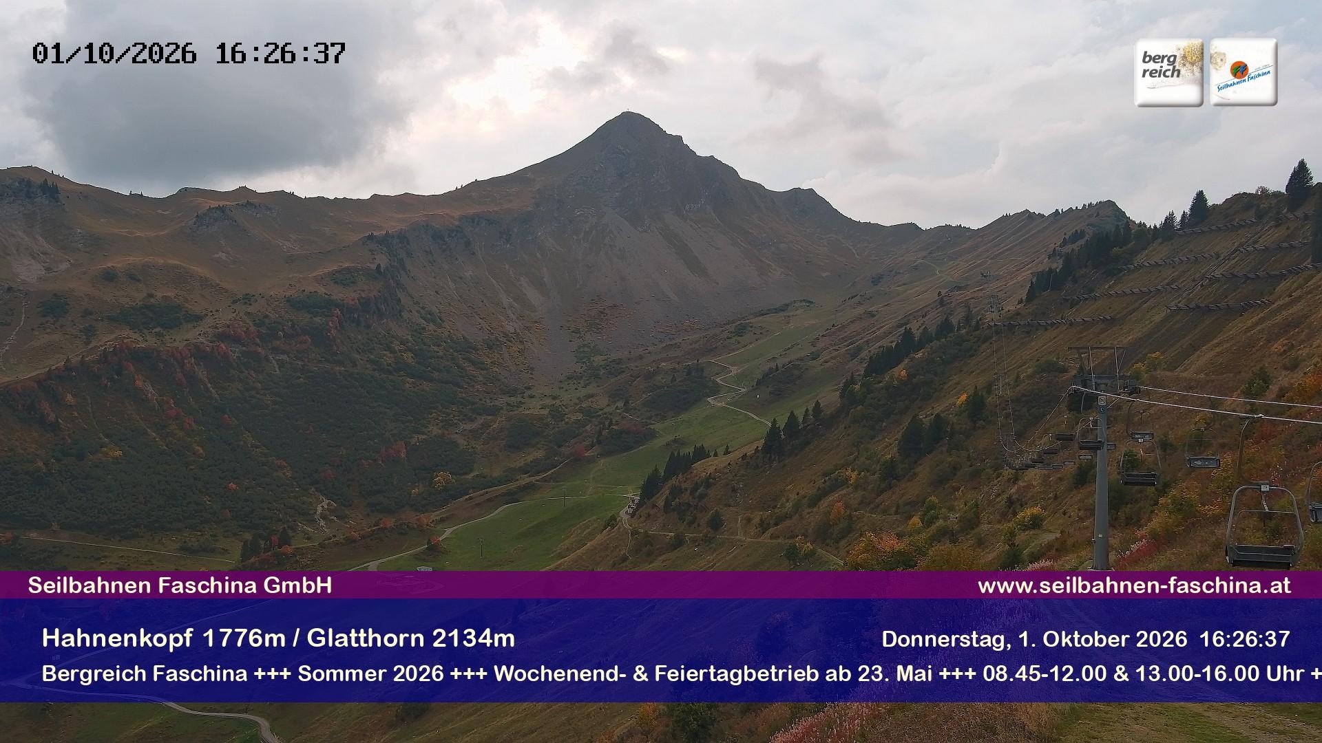 Archiv Foto Webcam Blick auf das Glatthorn, Faschina