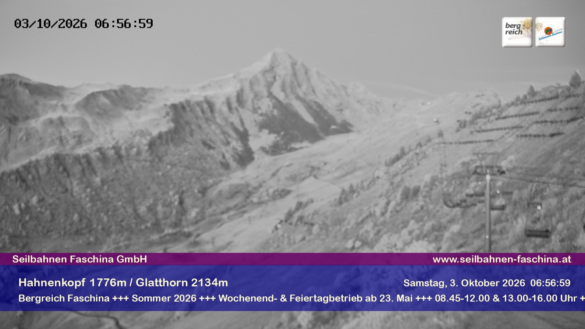 Archiv Foto Webcam Blick auf das Glatthorn, Faschina