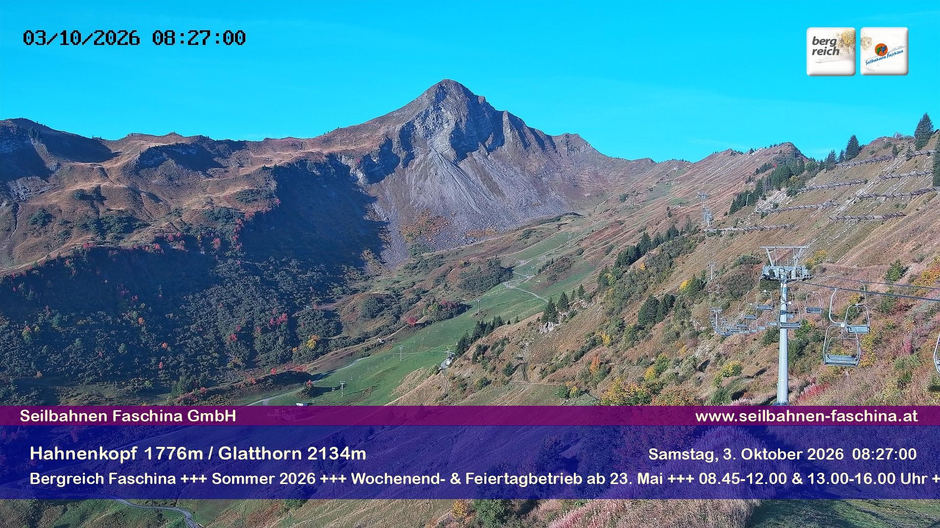 Archiv Foto Webcam Blick auf das Glatthorn, Faschina